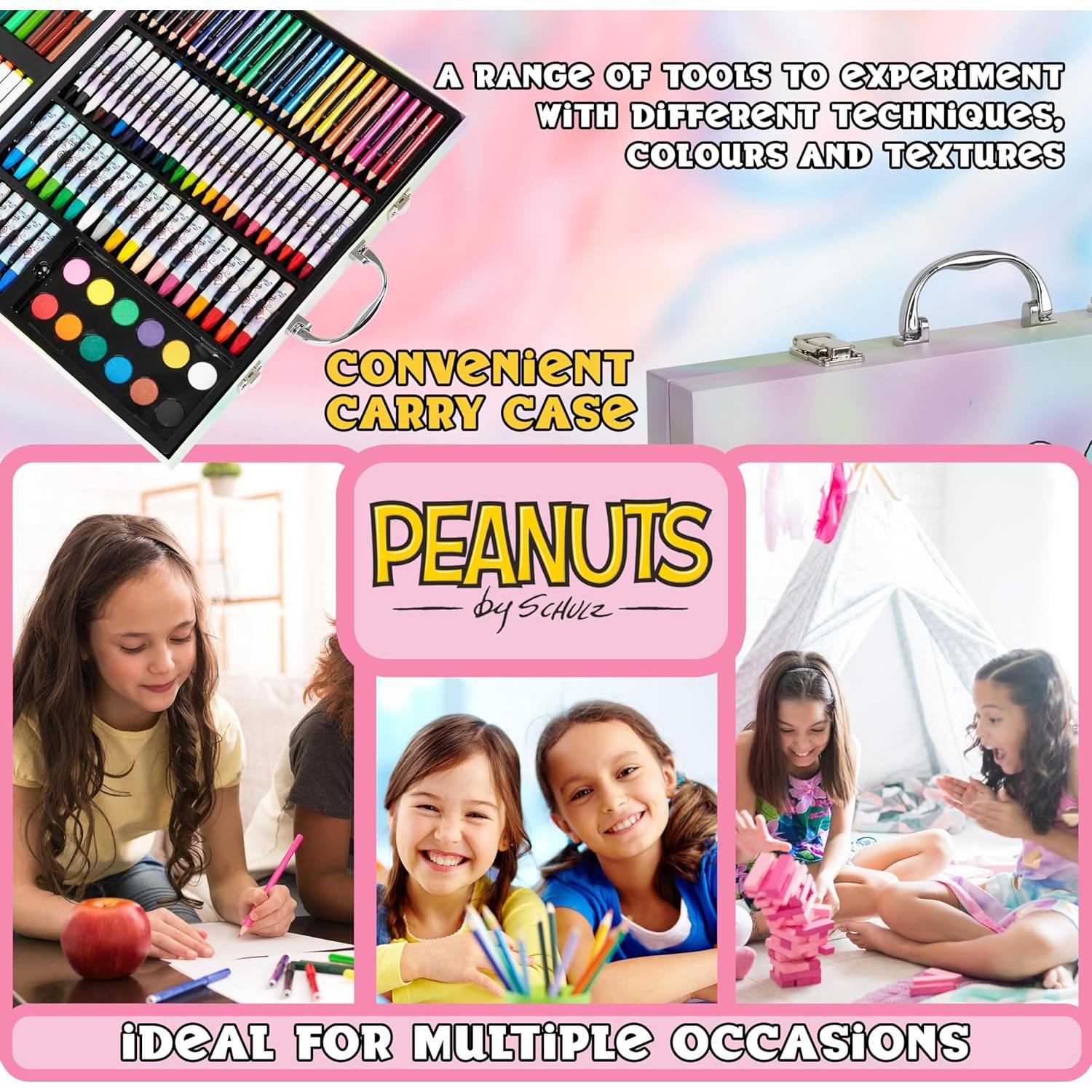 Kit de Dibujo Snoopy Peanuts 150 Piezas para Niños