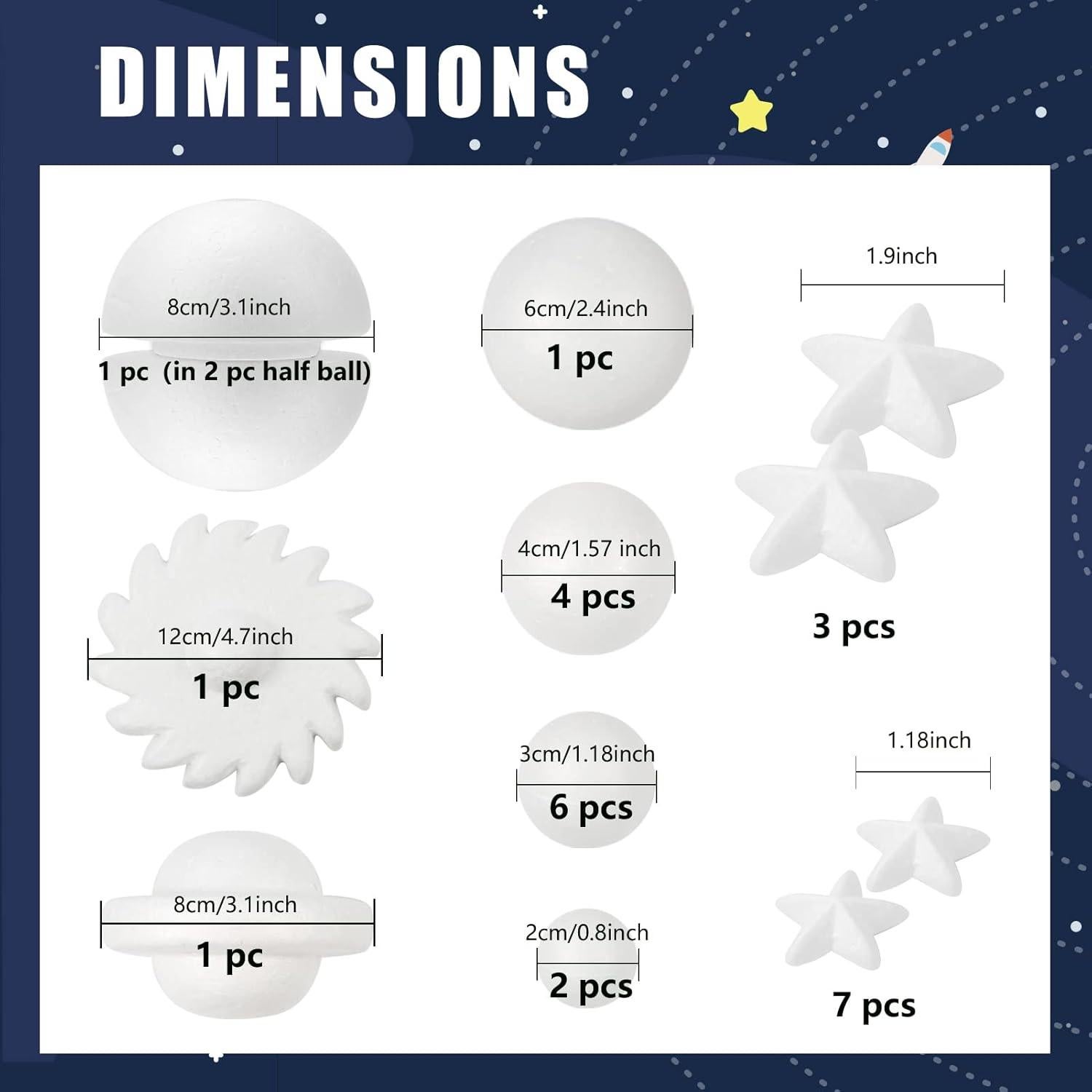 Kit de Bolas de Espuma del Sistema Solar Pllieay 63 Piezas
