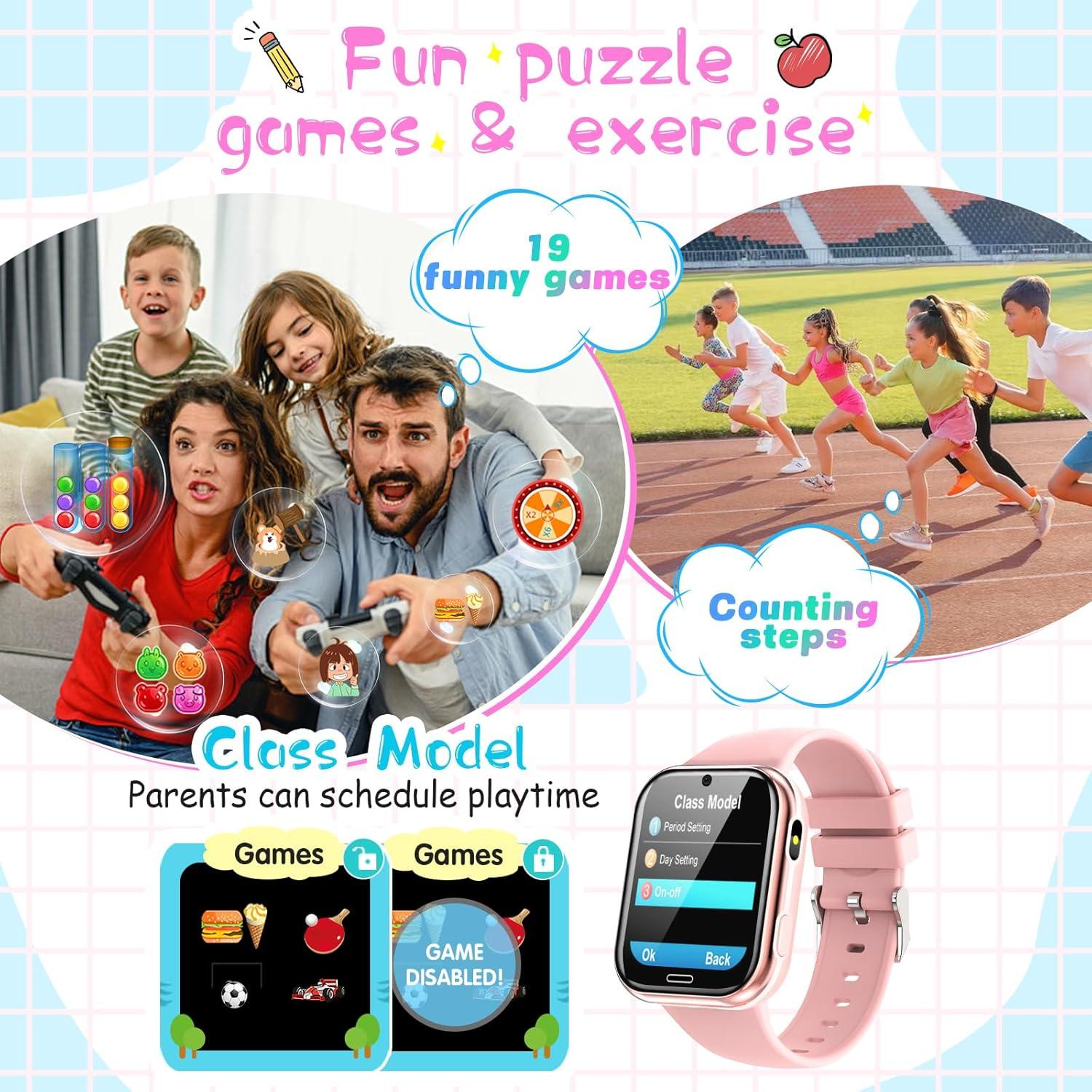 Reloj Inteligente Lurkir X53 Rosa con Juegos y Cámara