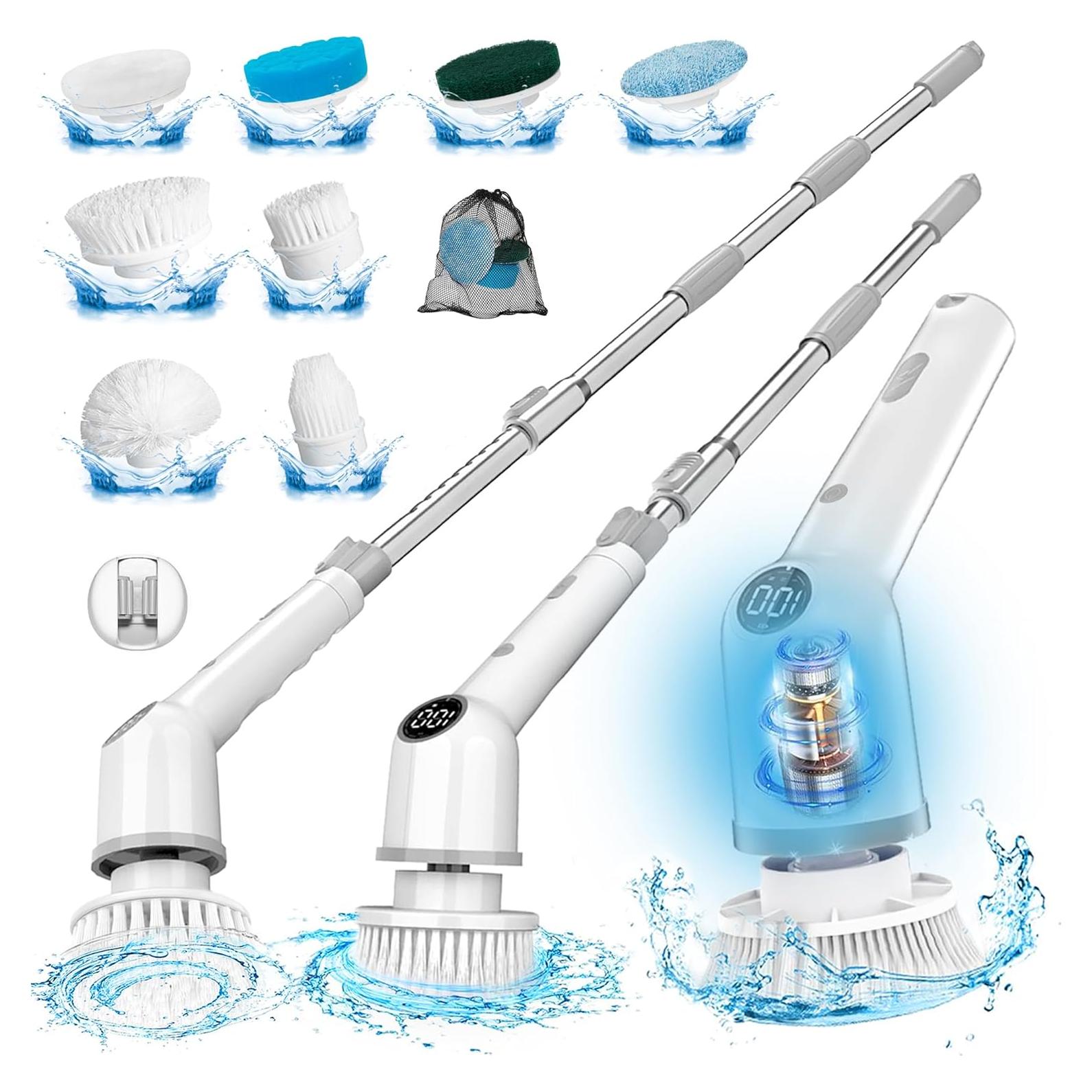 Cepillo de limpieza eléctrico Clelifove con 8 cabezales y 3 velocidades