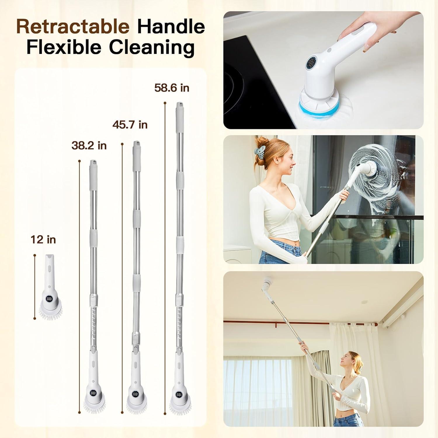 Cepillo de limpieza eléctrico Clelifove con 8 cabezales y 3 velocidades