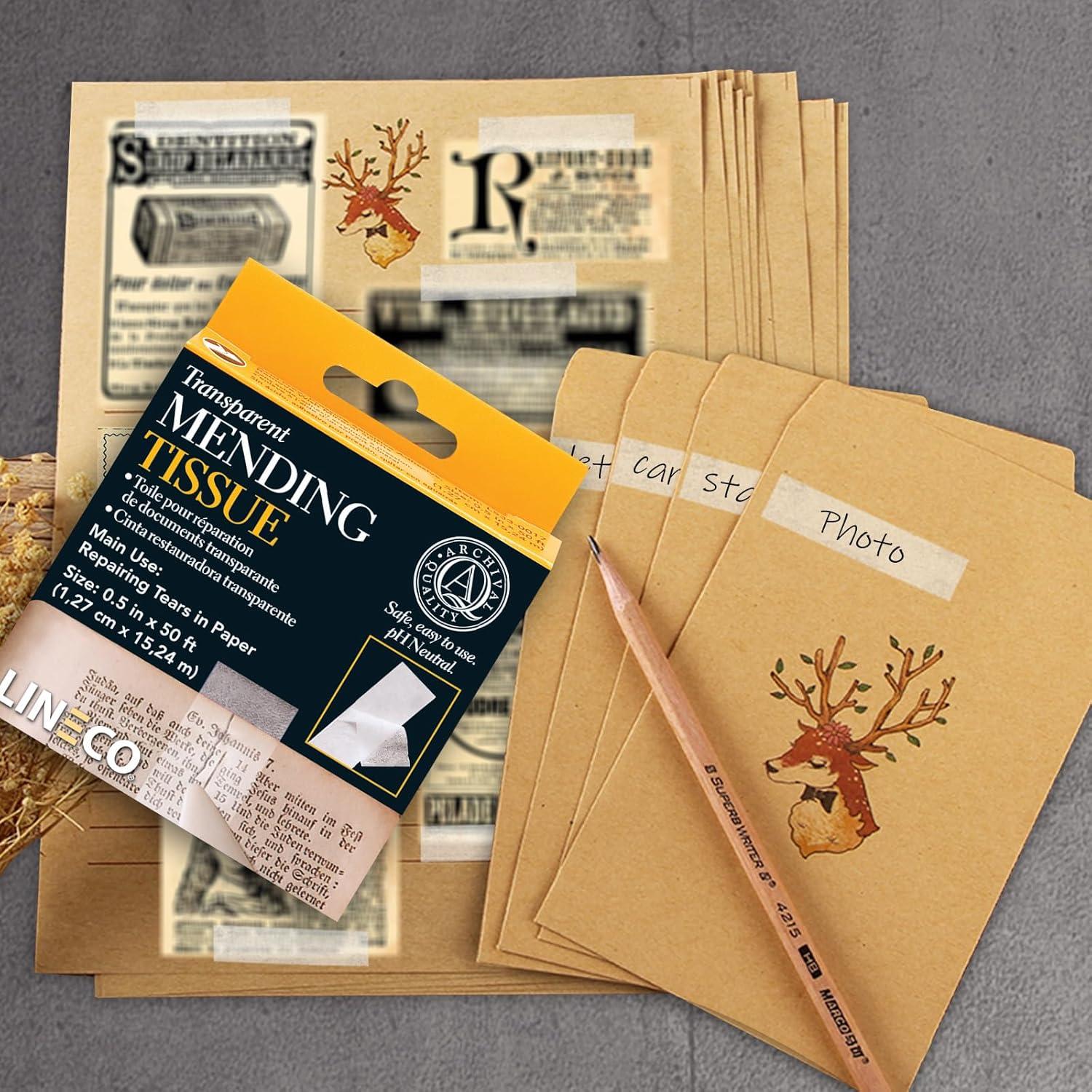 Cinta de Reparación Documentos Lineco 1.27cm x 15.24m Transparente