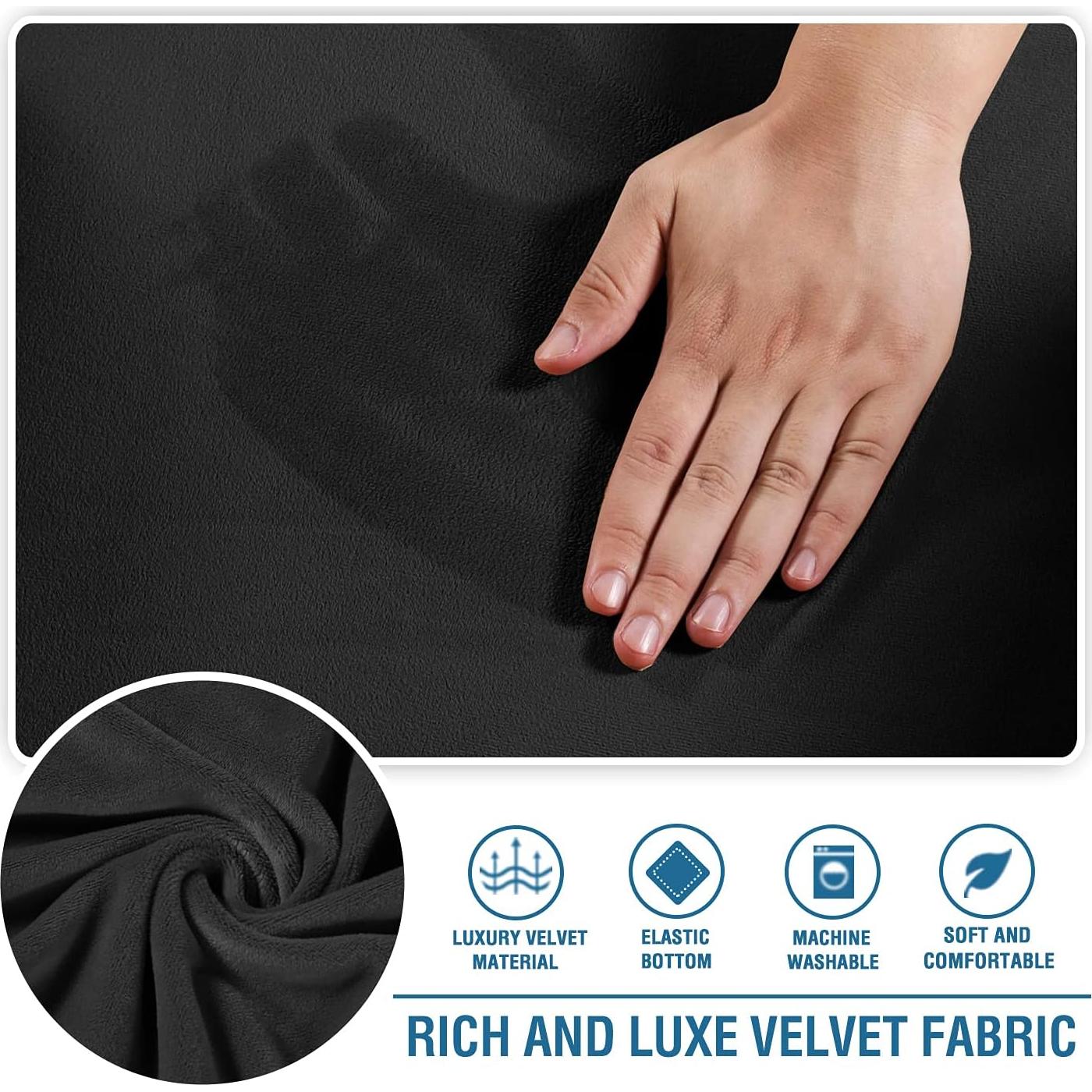 Funda de Silla de Terciopelo H.VERSAILTEX T - Negro