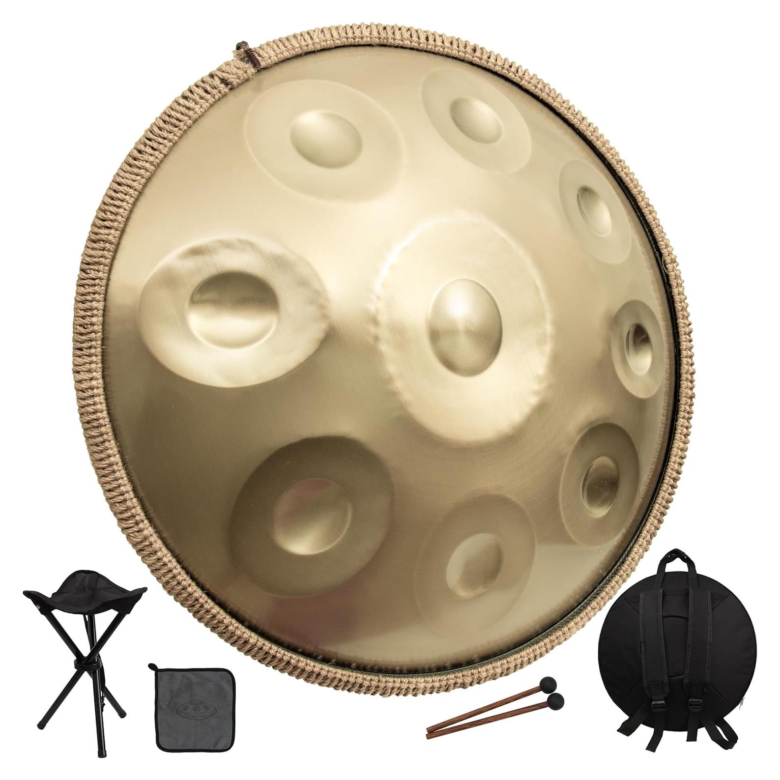 Tambor Handpan LOMUTY 55.88 cm D Menor 9 Notas Oro