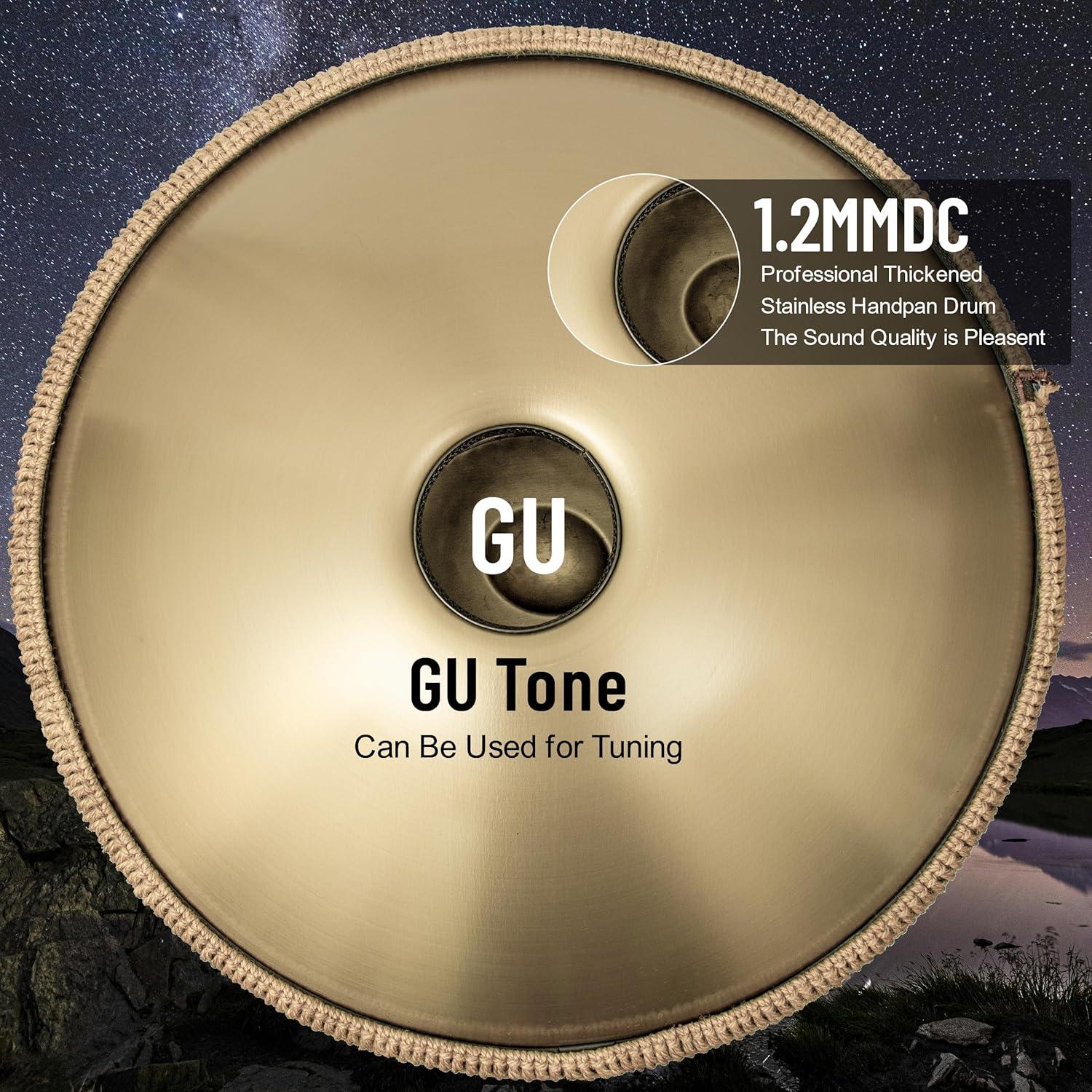 Tambor Handpan LOMUTY 55.88 cm D Menor 9 Notas Oro