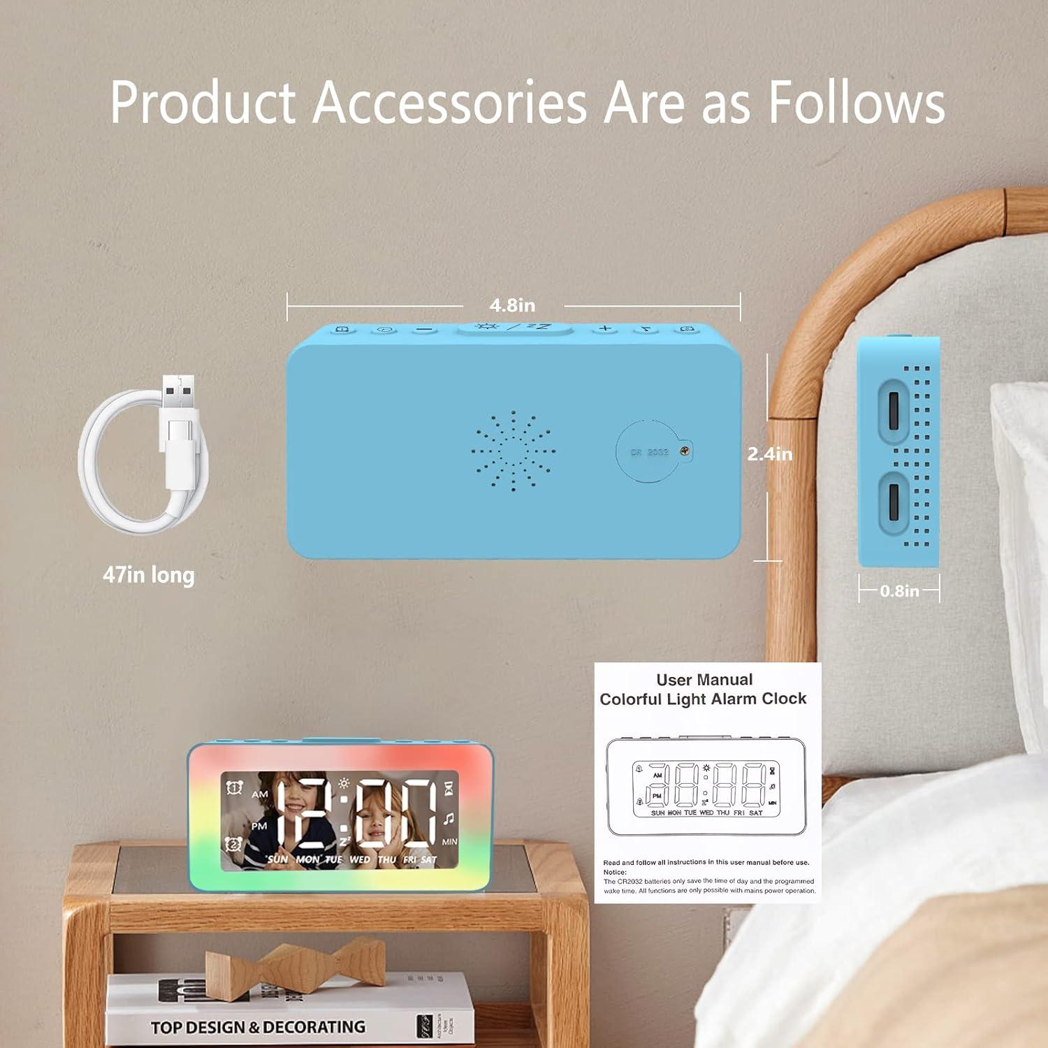 Reloj Despertador Digital SPLITSKY para Niños con Luz LED