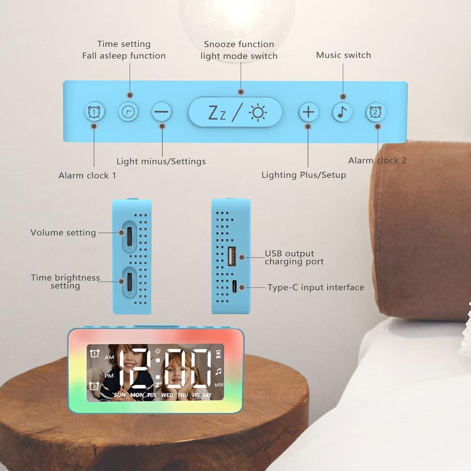 Reloj Despertador Digital SPLITSKY para Niños con Luz LED