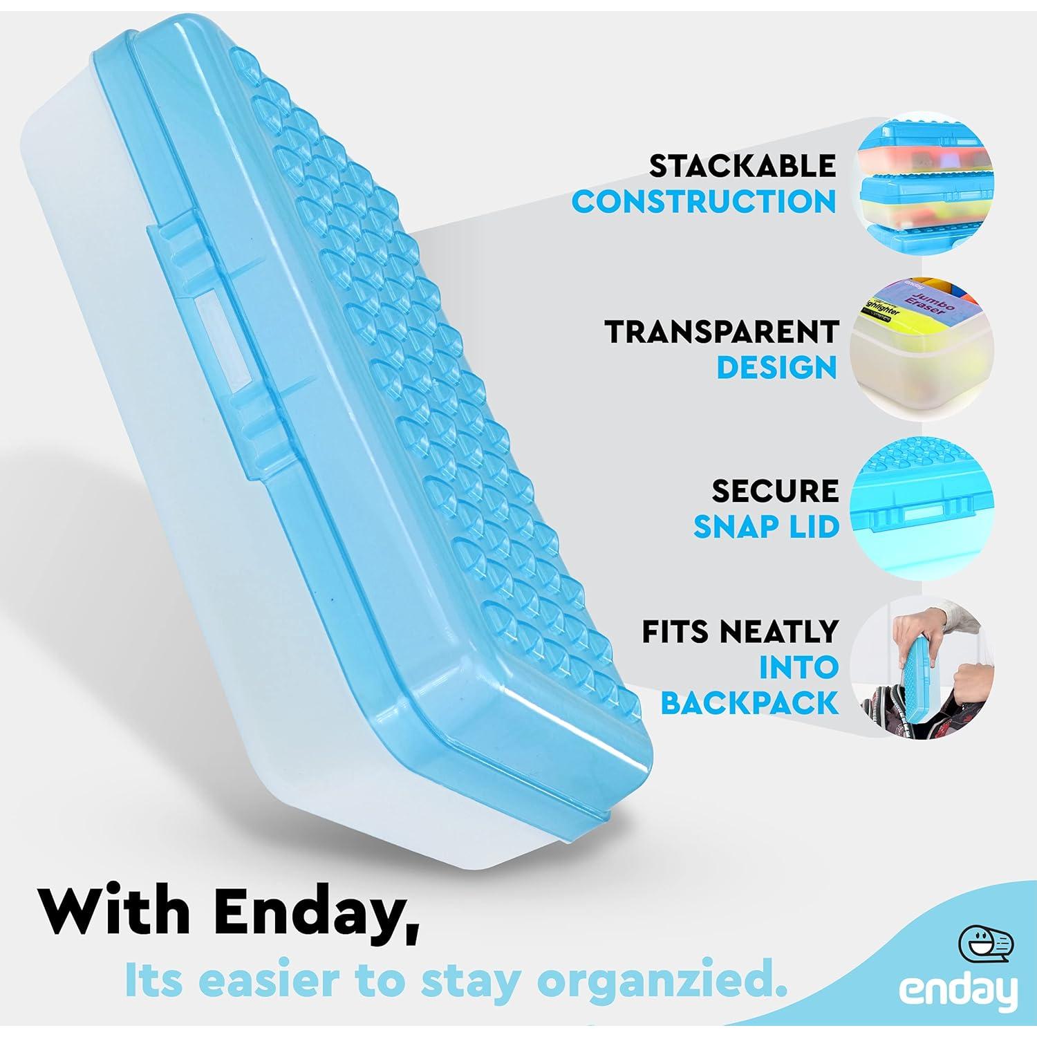 Caja de Lápices Plástico Emraw 6 Colores Organizador