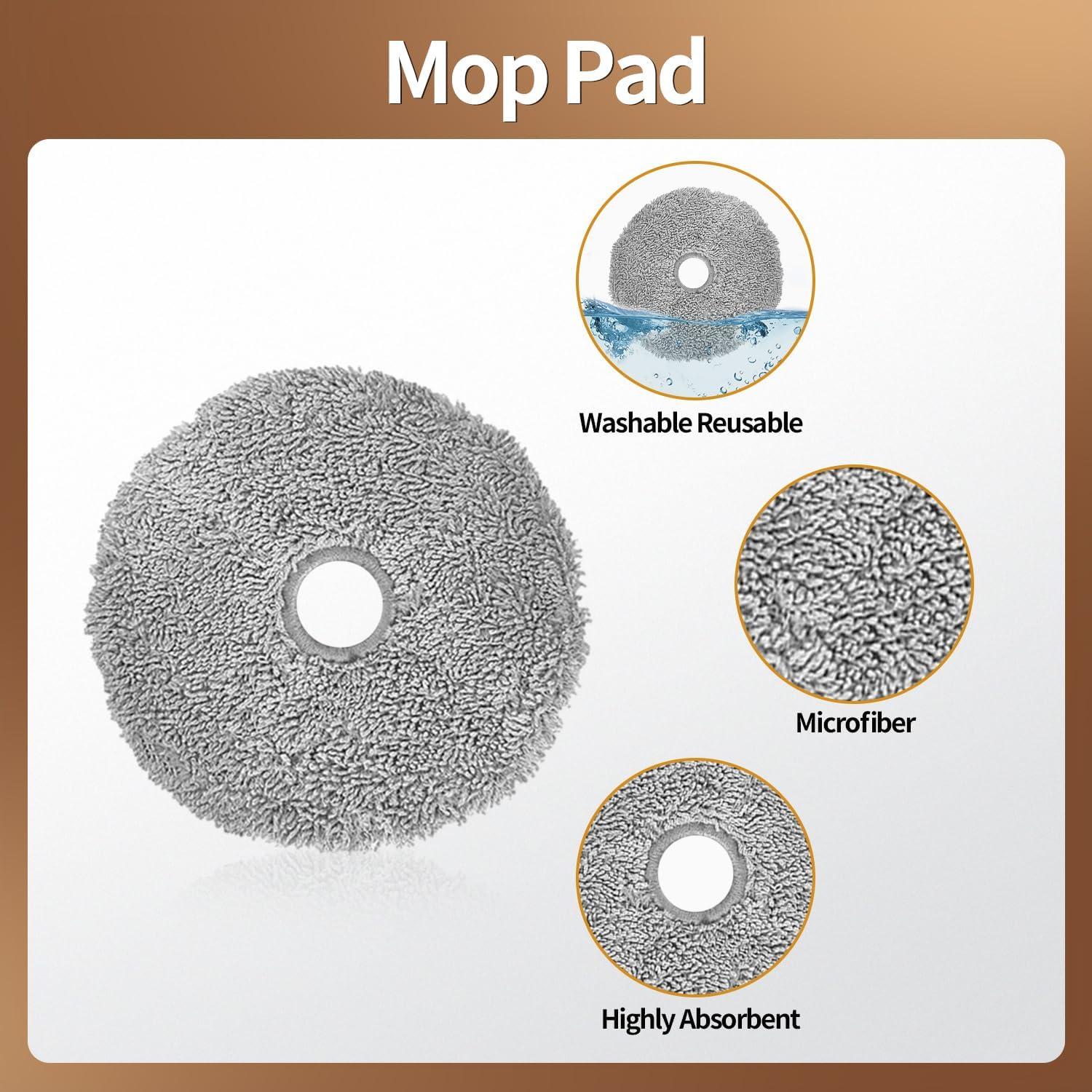 6 Almohadillas de Mopa Lavables para Aspiradora Lydsto W2