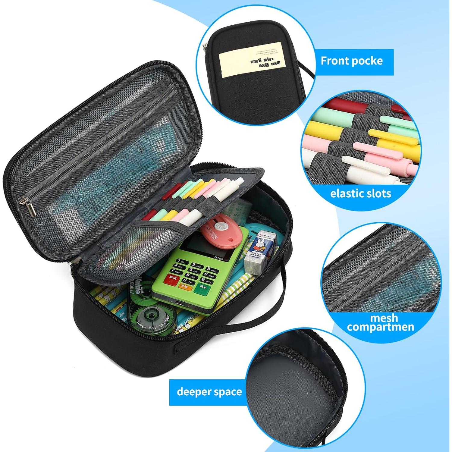 Estuche de Lápices XQXA PC-2216-BT Negro Gran Capacidad