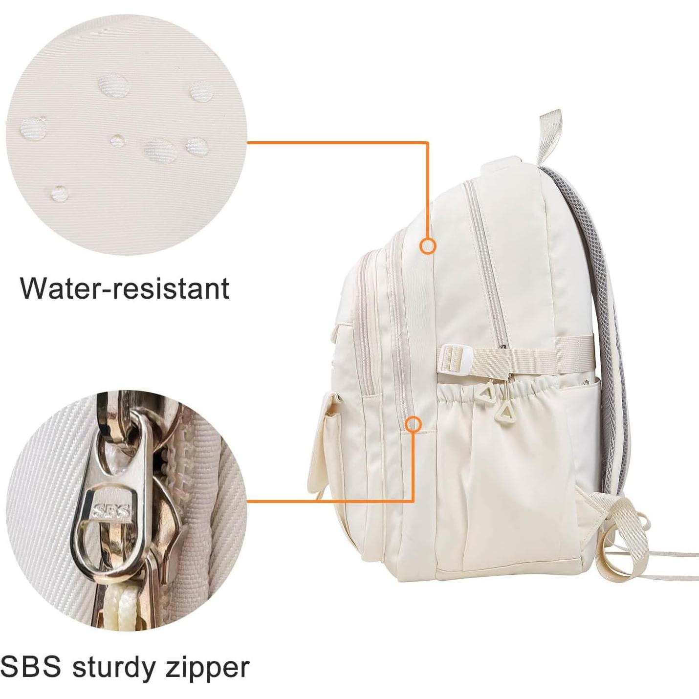 Mochila Escolar Phaoullzon Beige 21.73L para Niñas