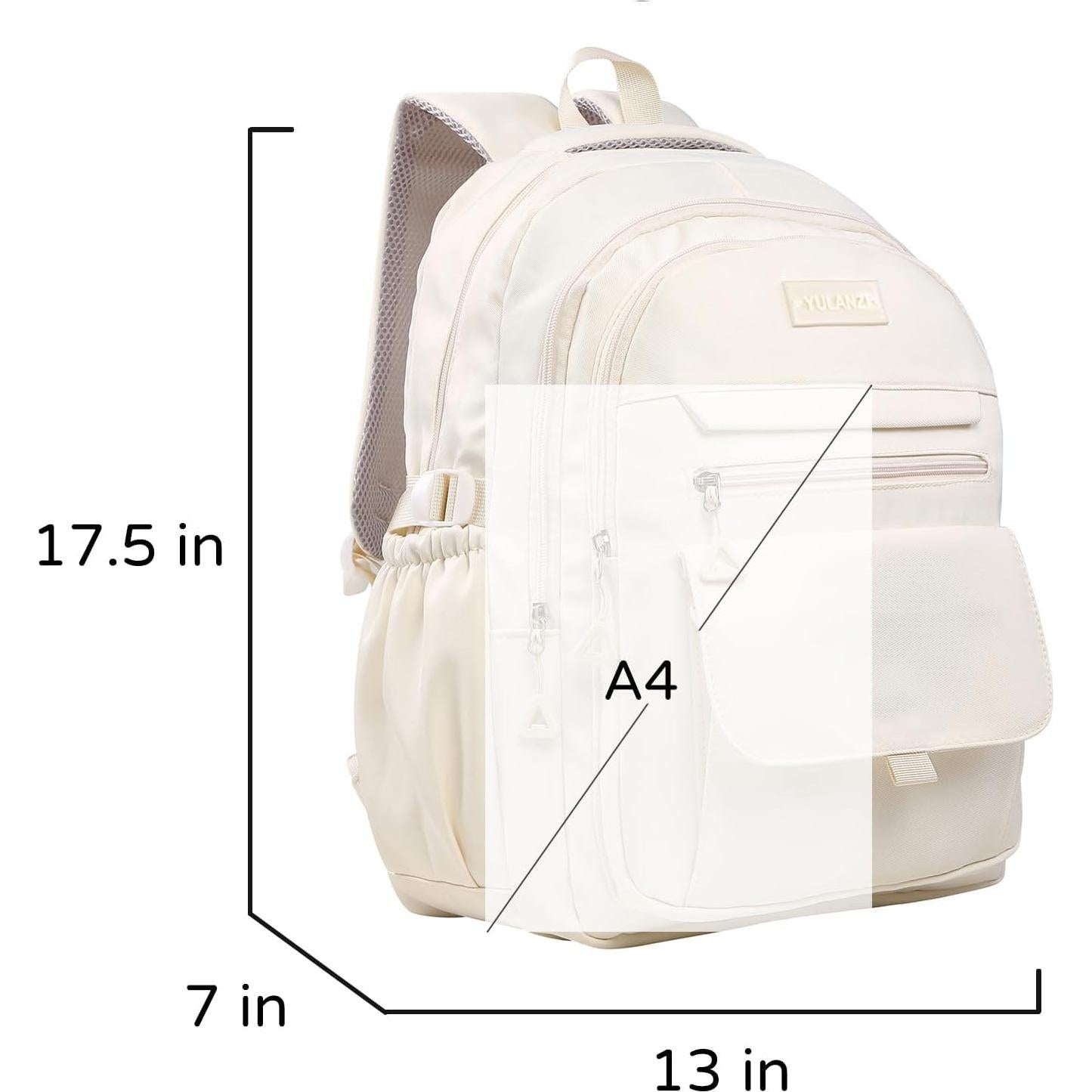 Mochila Escolar Phaoullzon Beige 21.73L para Niñas