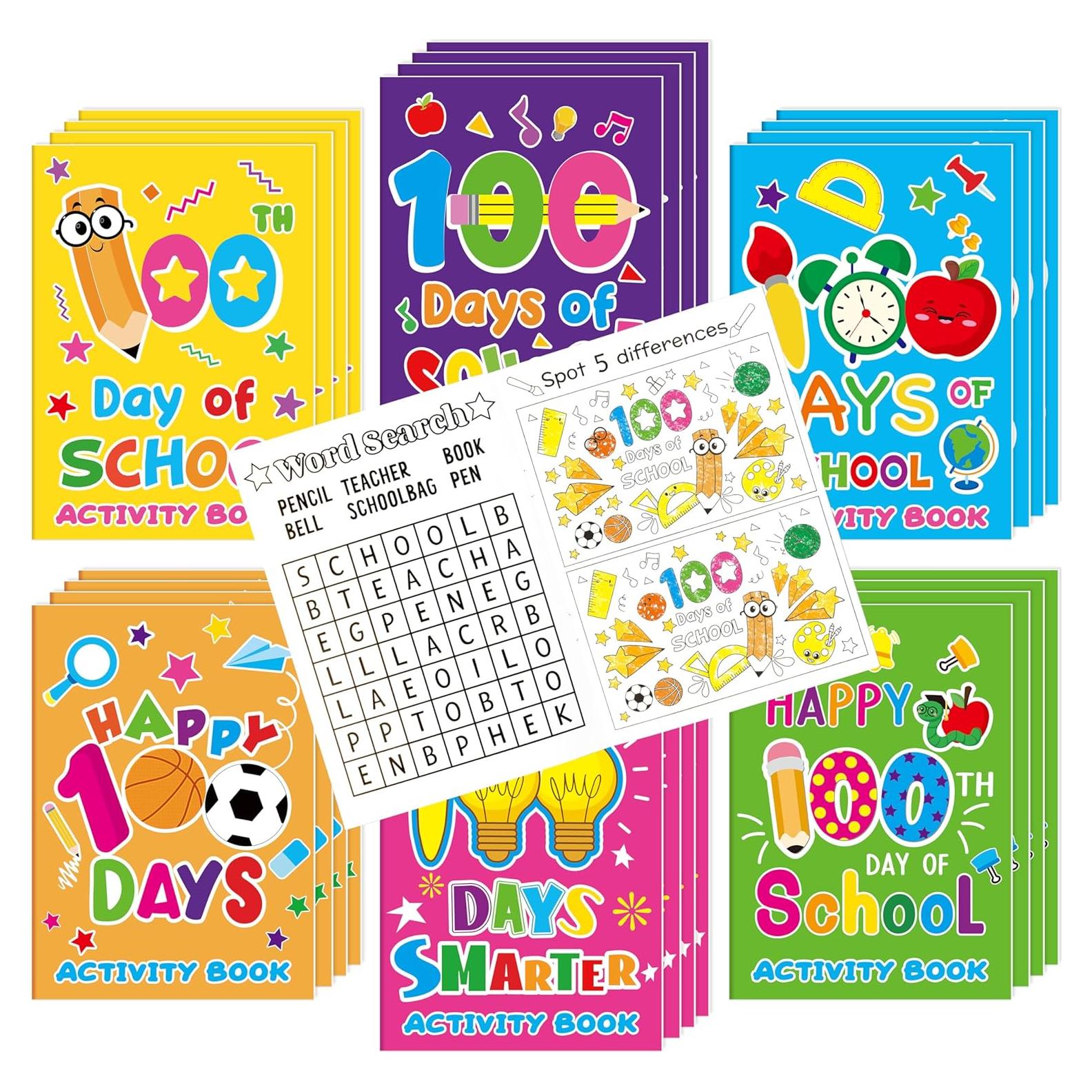 Libros de Actividades 100 Días de Escuela X1zuue - Set 24 Piezas