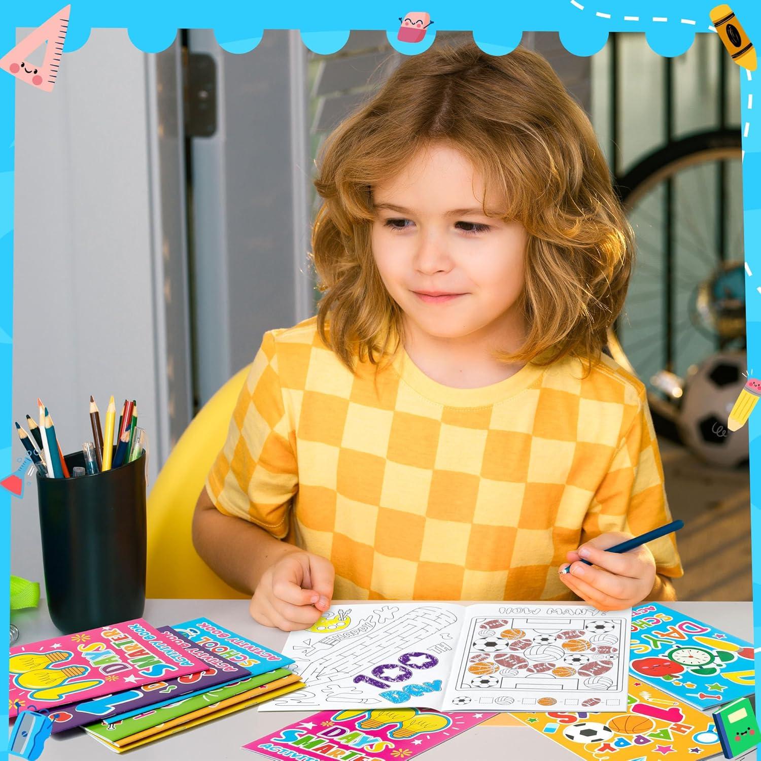 Libros de Actividades 100 Días de Escuela X1zuue - Set 24 Piezas