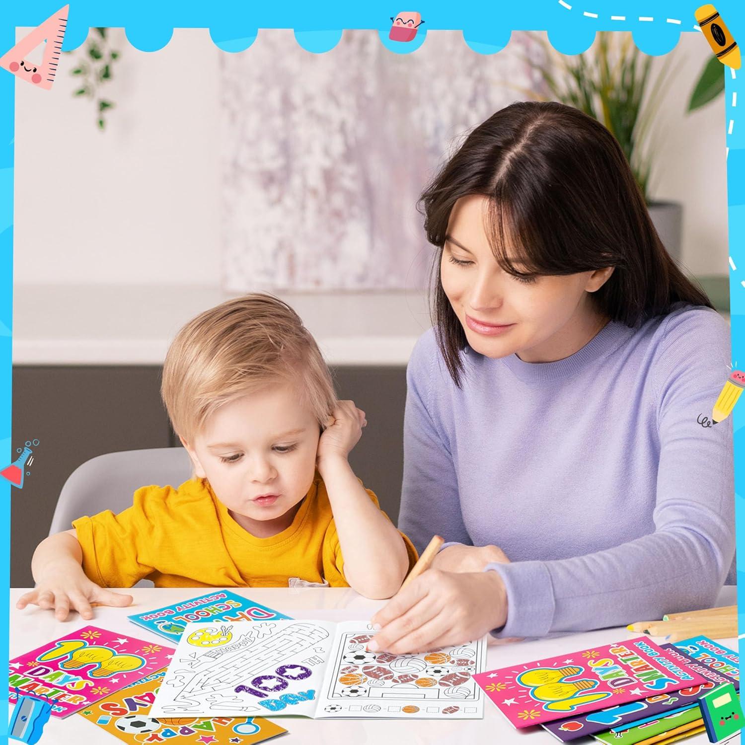 Libros de Actividades 100 Días de Escuela X1zuue - Set 24 Piezas