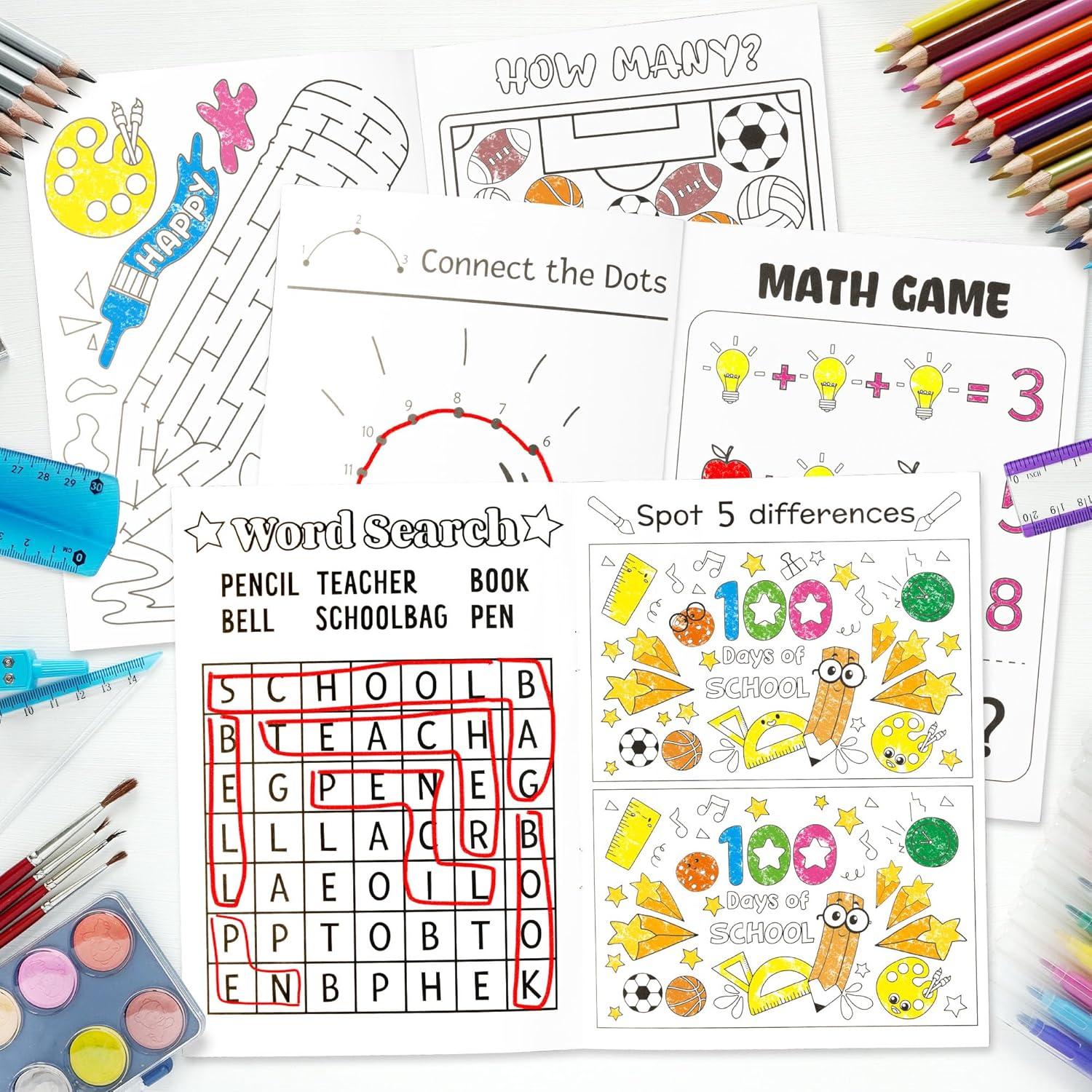 Libros de Actividades 100 Días de Escuela X1zuue - Set 24 Piezas