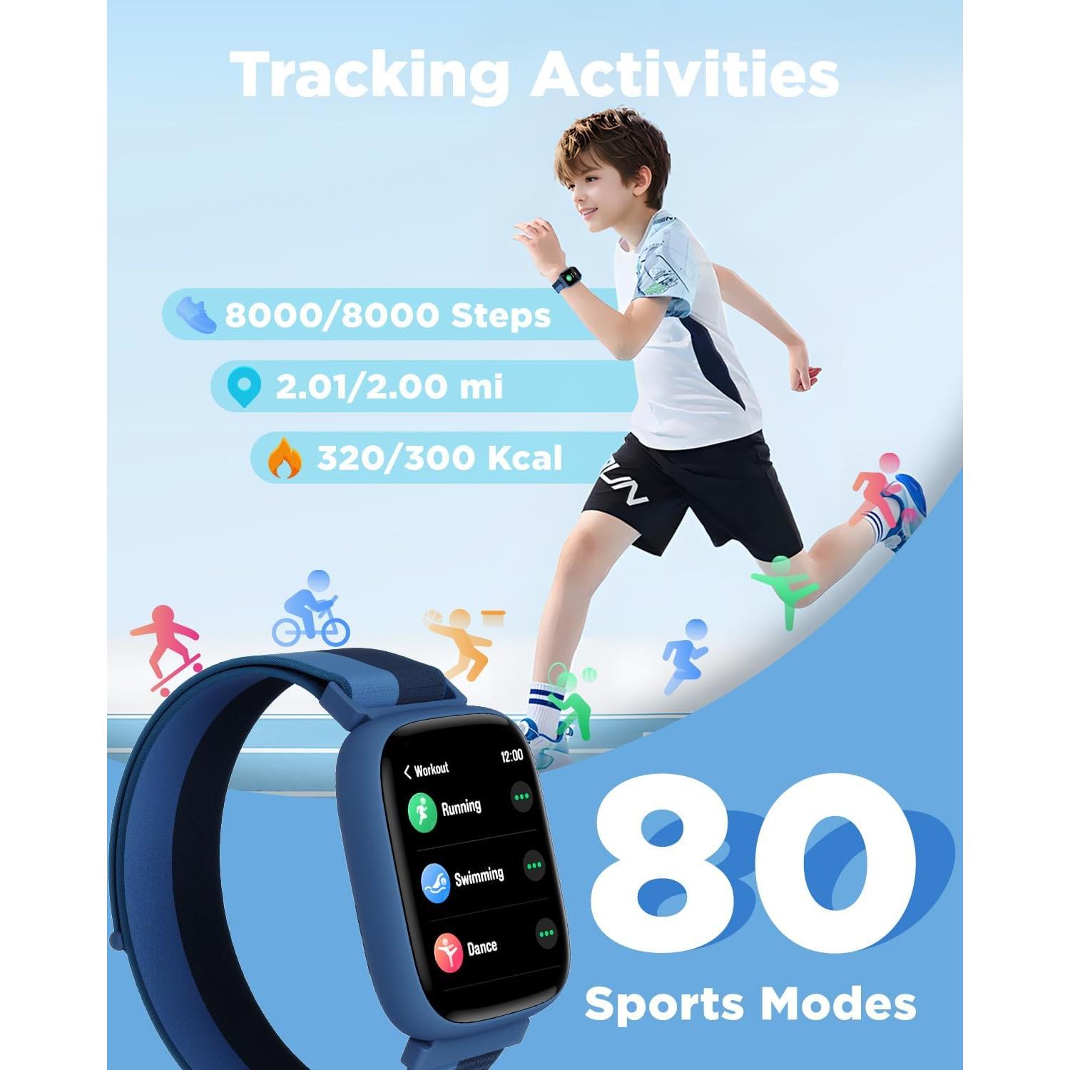 Reloj Inteligente BIGGERFIVE para Niños 1.8" IP68 Fitness