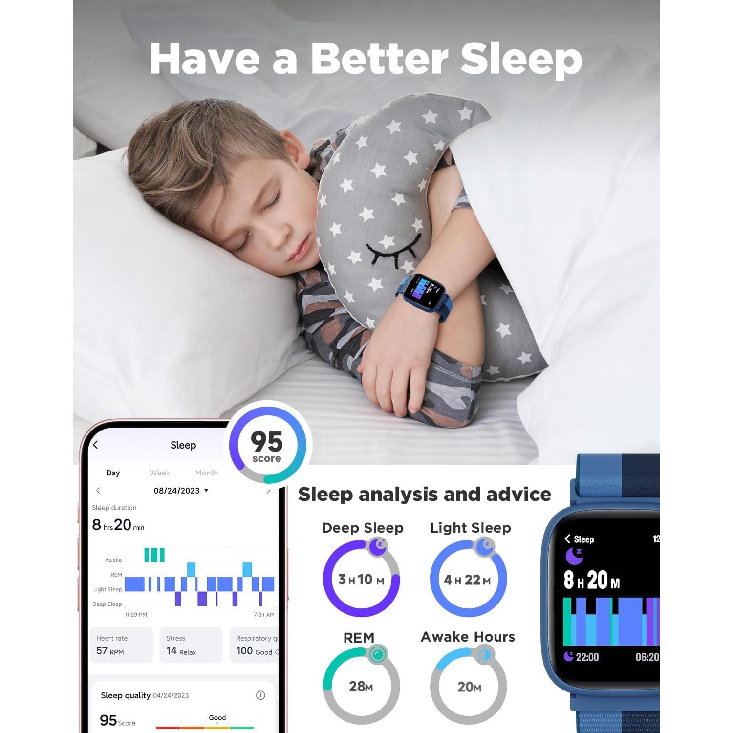 Reloj Inteligente BIGGERFIVE para Niños 1.8" IP68 Fitness
