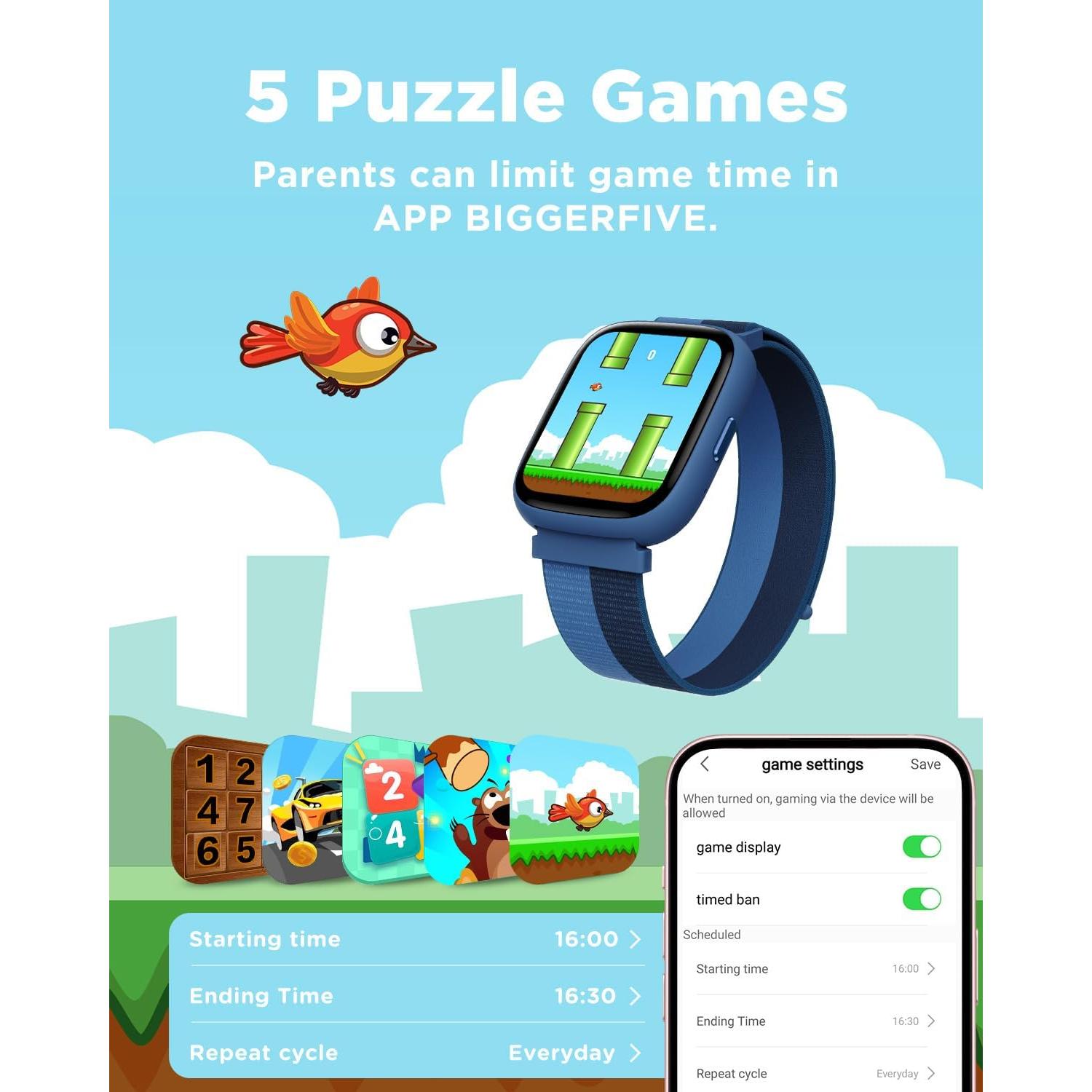 Reloj Inteligente BIGGERFIVE para Niños 1.8" IP68 Fitness