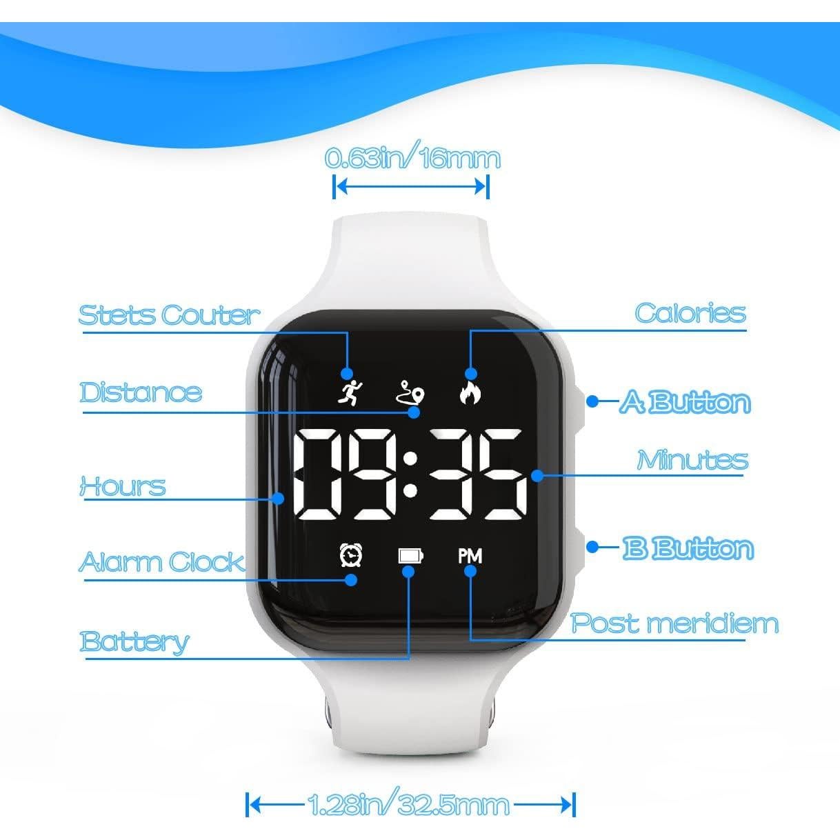 Reloj Digital Focwony para Niños con Contador de Pasos LED