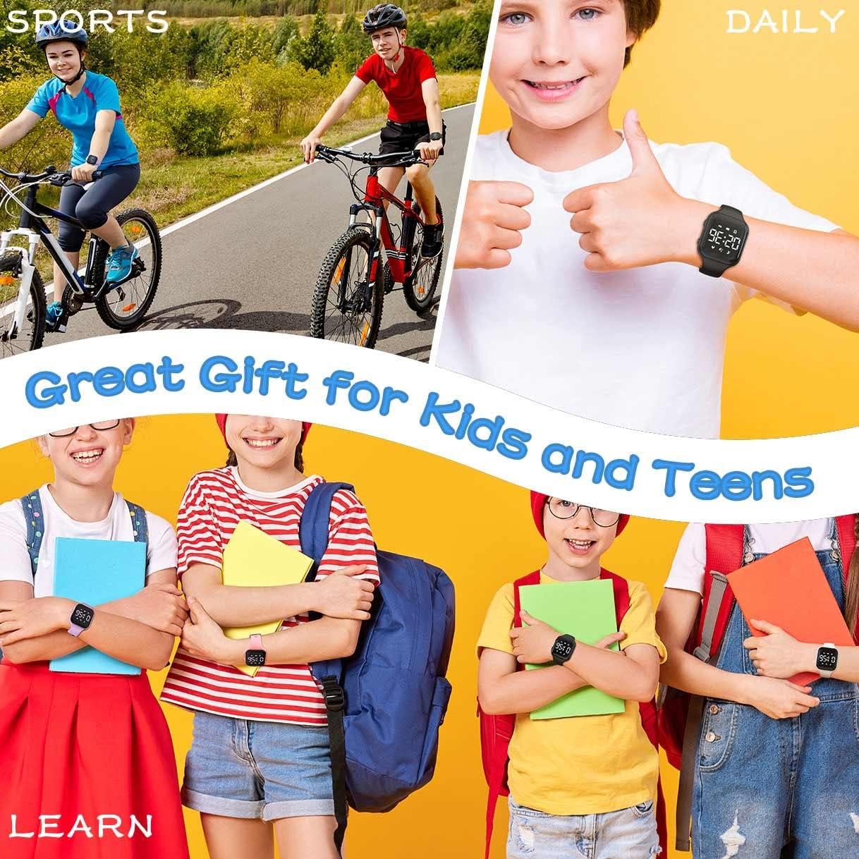 Reloj Digital Focwony para Niños con Contador de Pasos LED