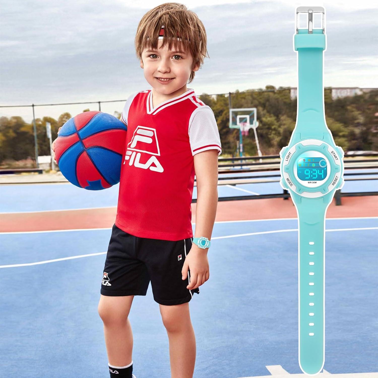 Reloj Digital Infantil DTKID 30M Impermeable 7 Luces