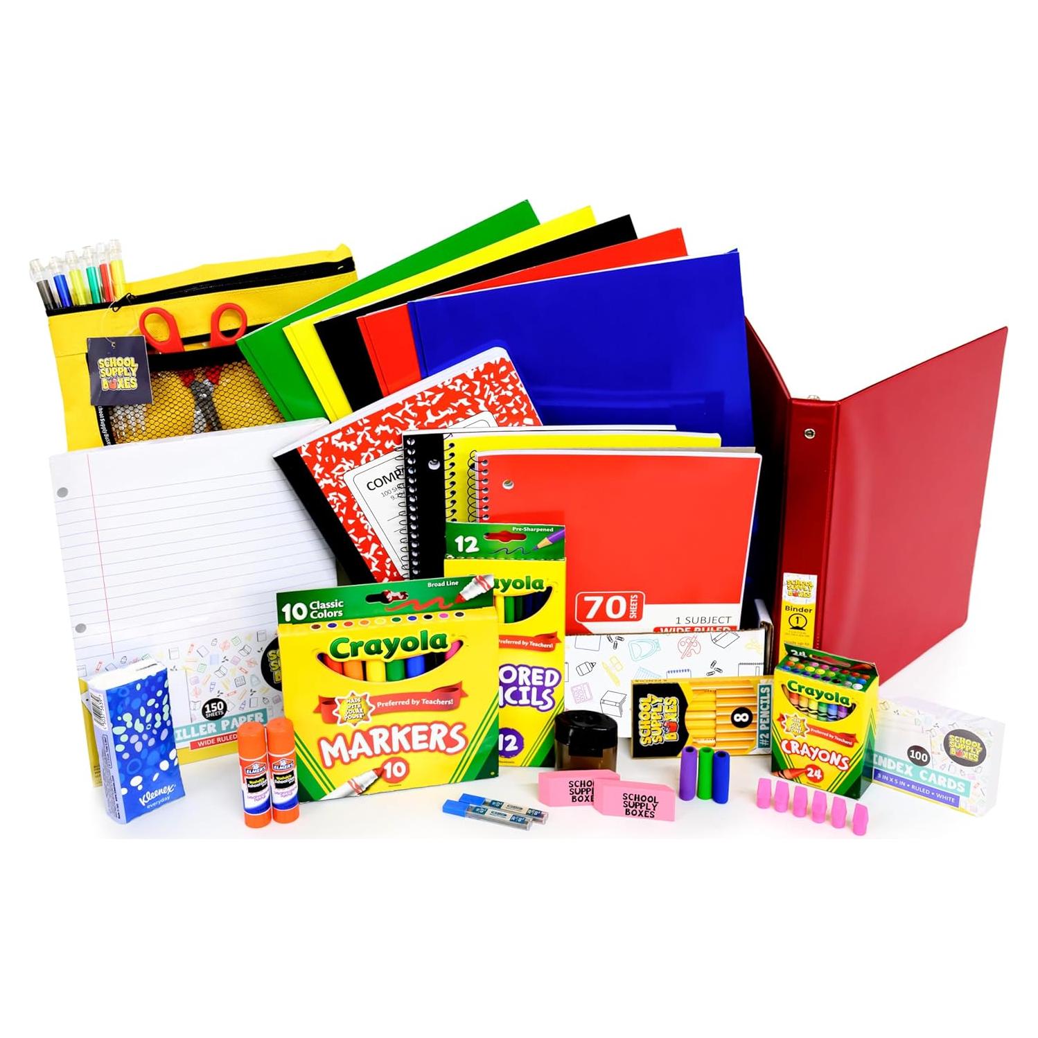 Caja de Suministros Escolares Esenciales - 91 Piezas
