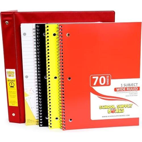 Caja de Suministros Escolares Esenciales - 91 Piezas