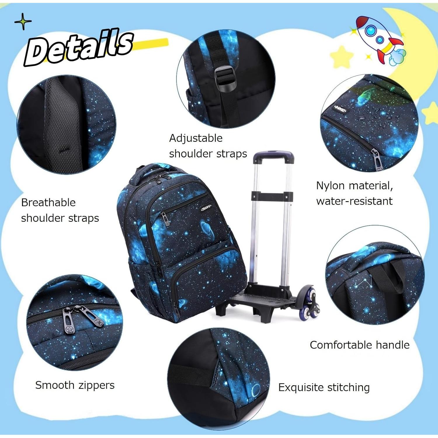 Mochila Rodante Etaishow para Niños 32x20x43cm Azul