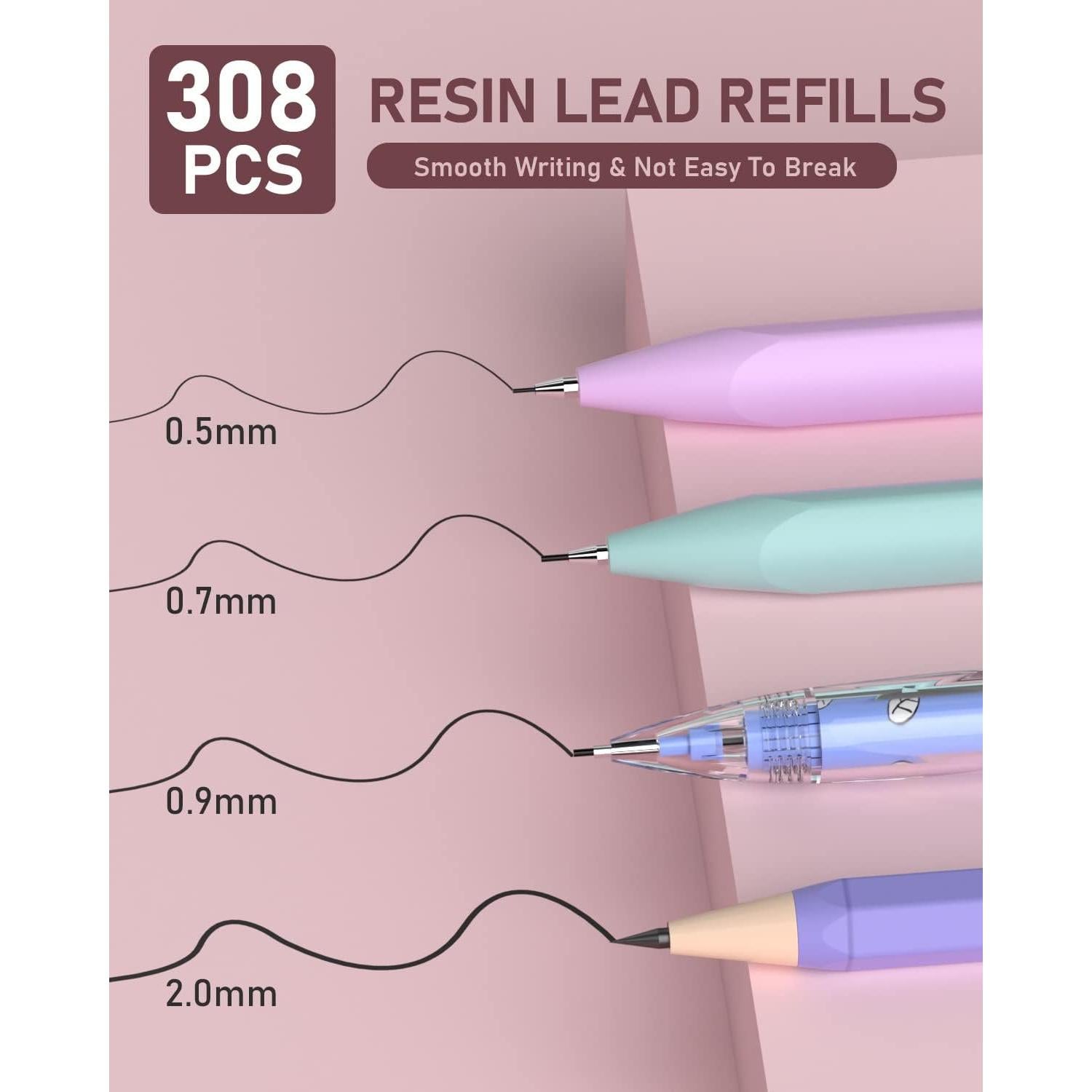 Nicpro Estuche Escolar 47PCS Lápices Mecánicos Pastel