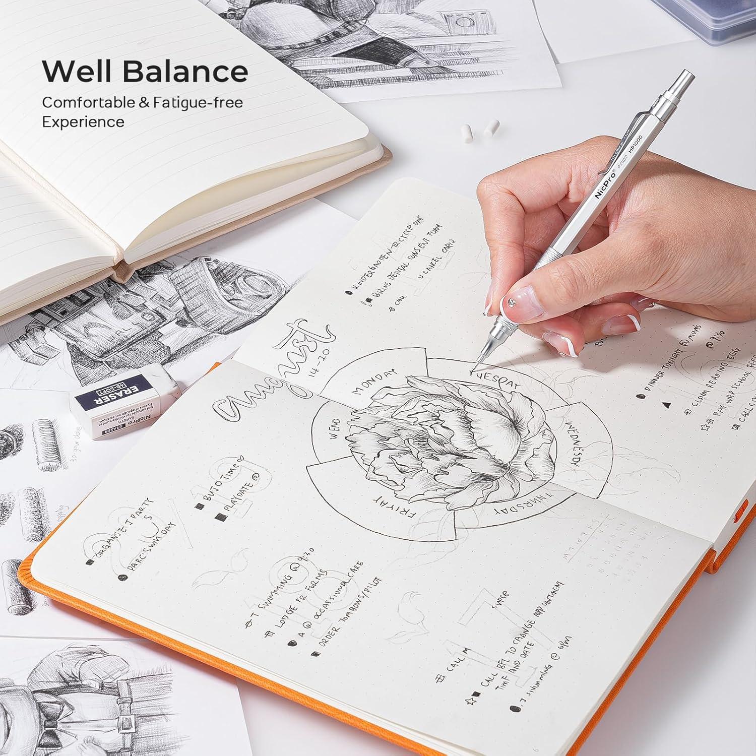 Set de Lápices Mecánicos Nicpro MP1000 0.5mm y 0.7mm