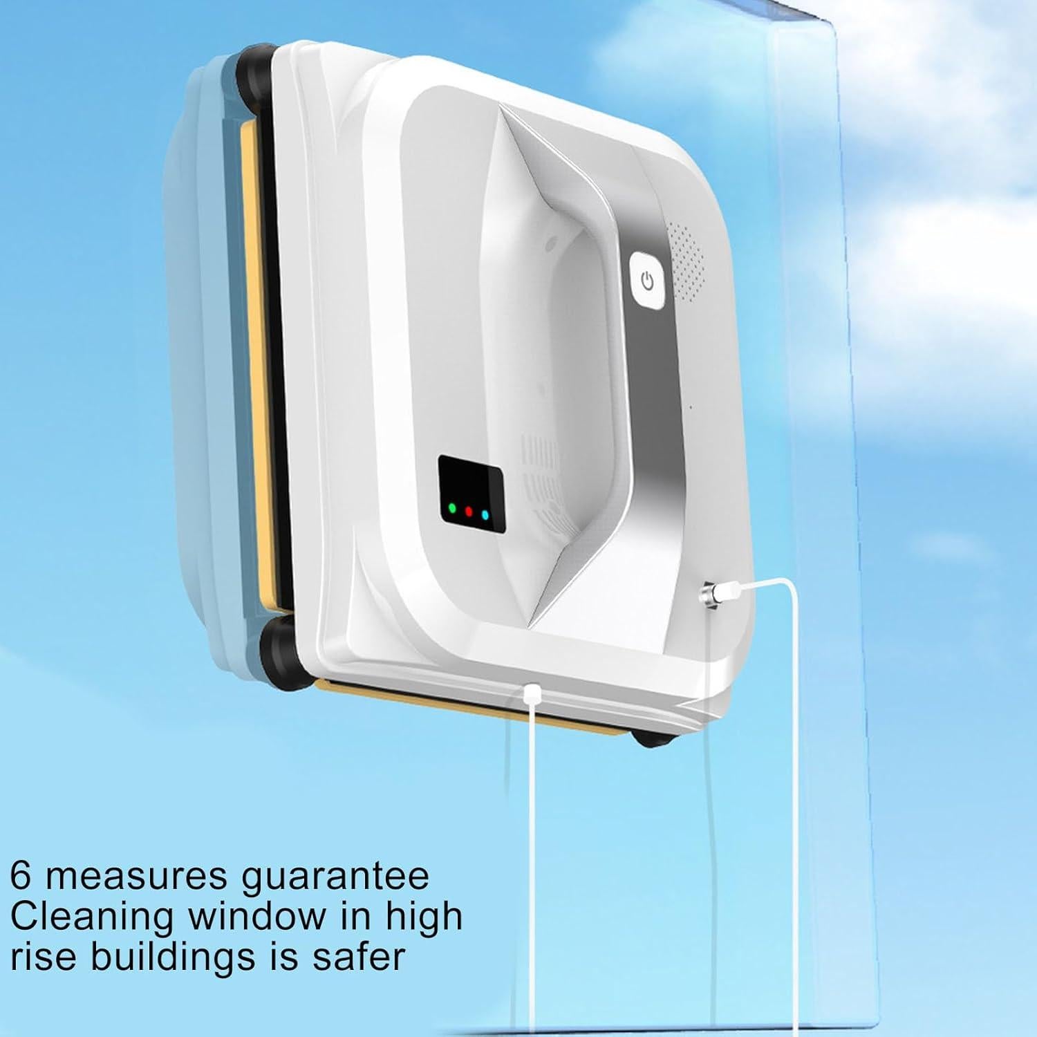 Window Cleaning Robot, Remote Control Window Vacuum Cleaner Automatic Window Cleaner with Water Spray Smart Window Glass Cleaner for High Rise, 2800pa Strong Suction, Low Noise