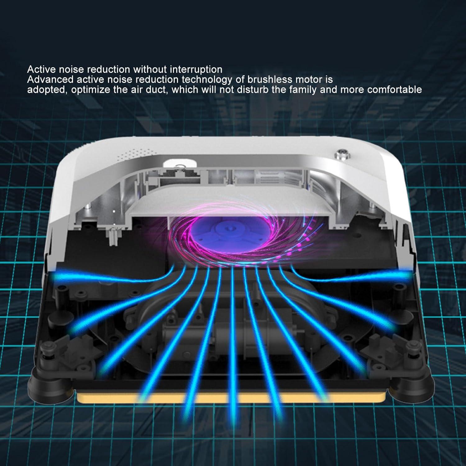 Window Cleaning Robot, Remote Control Window Vacuum Cleaner Automatic Window Cleaner with Water Spray Smart Window Glass Cleaner for High Rise, 2800pa Strong Suction, Low Noise