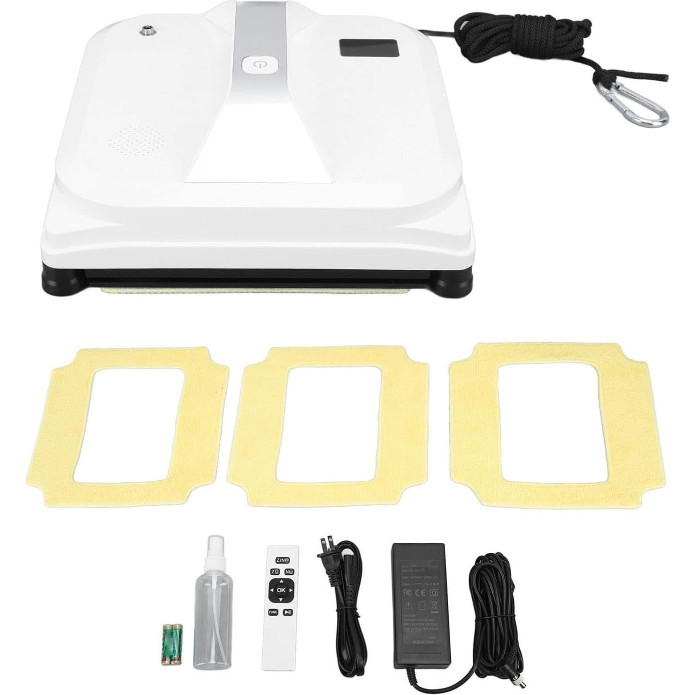 Window Cleaning Robot, Remote Control Window Vacuum Cleaner Automatic Window Cleaner with Water Spray Smart Window Glass Cleaner for High Rise, 2800pa Strong Suction, Low Noise