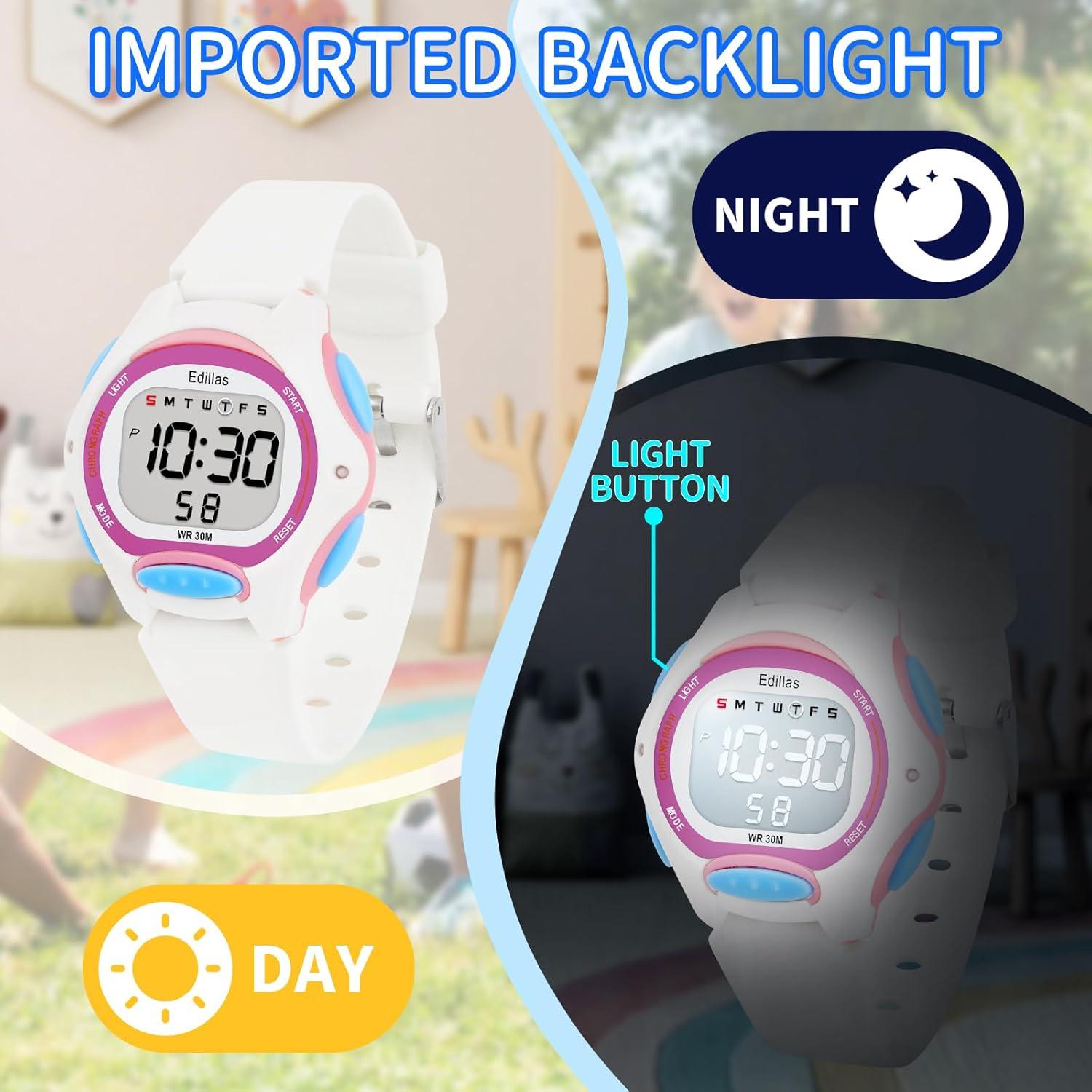Reloj Digital Yadelai para Niños, Impermeable y Multifuncional