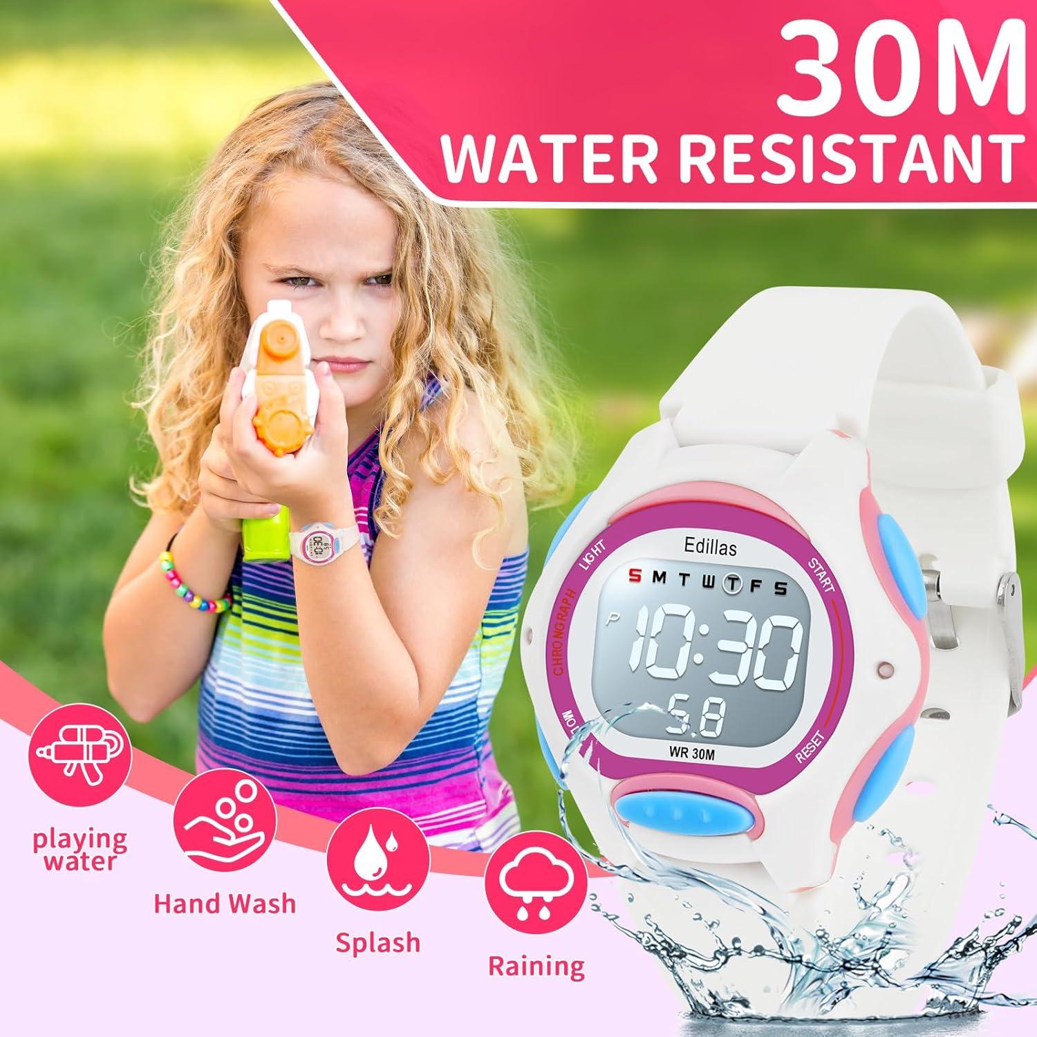 Reloj Digital Yadelai para Niños, Impermeable y Multifuncional
