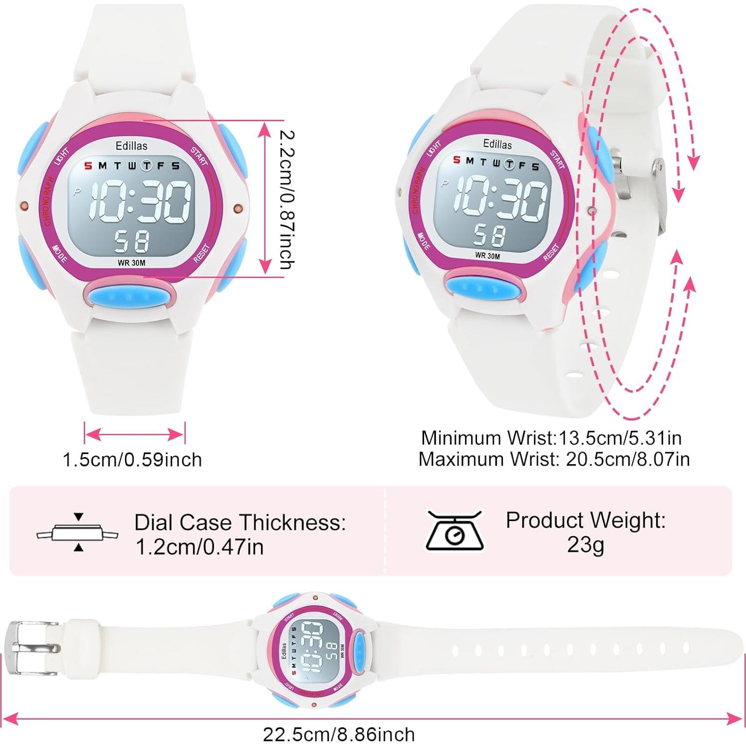 Reloj Digital Yadelai para Niños, Impermeable y Multifuncional