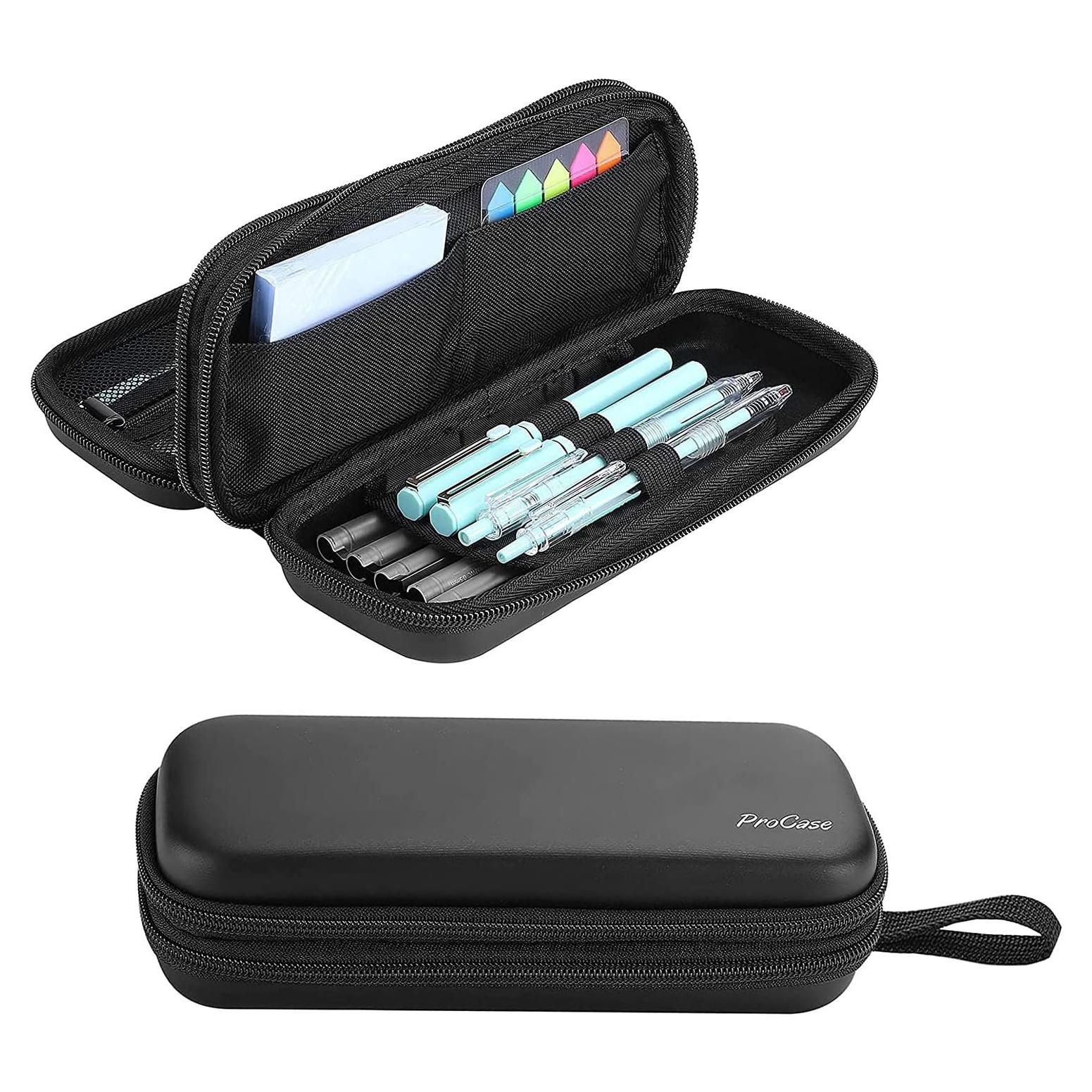 Estuche ProCase para Lápices y Bolígrafos Negro 2 Capas