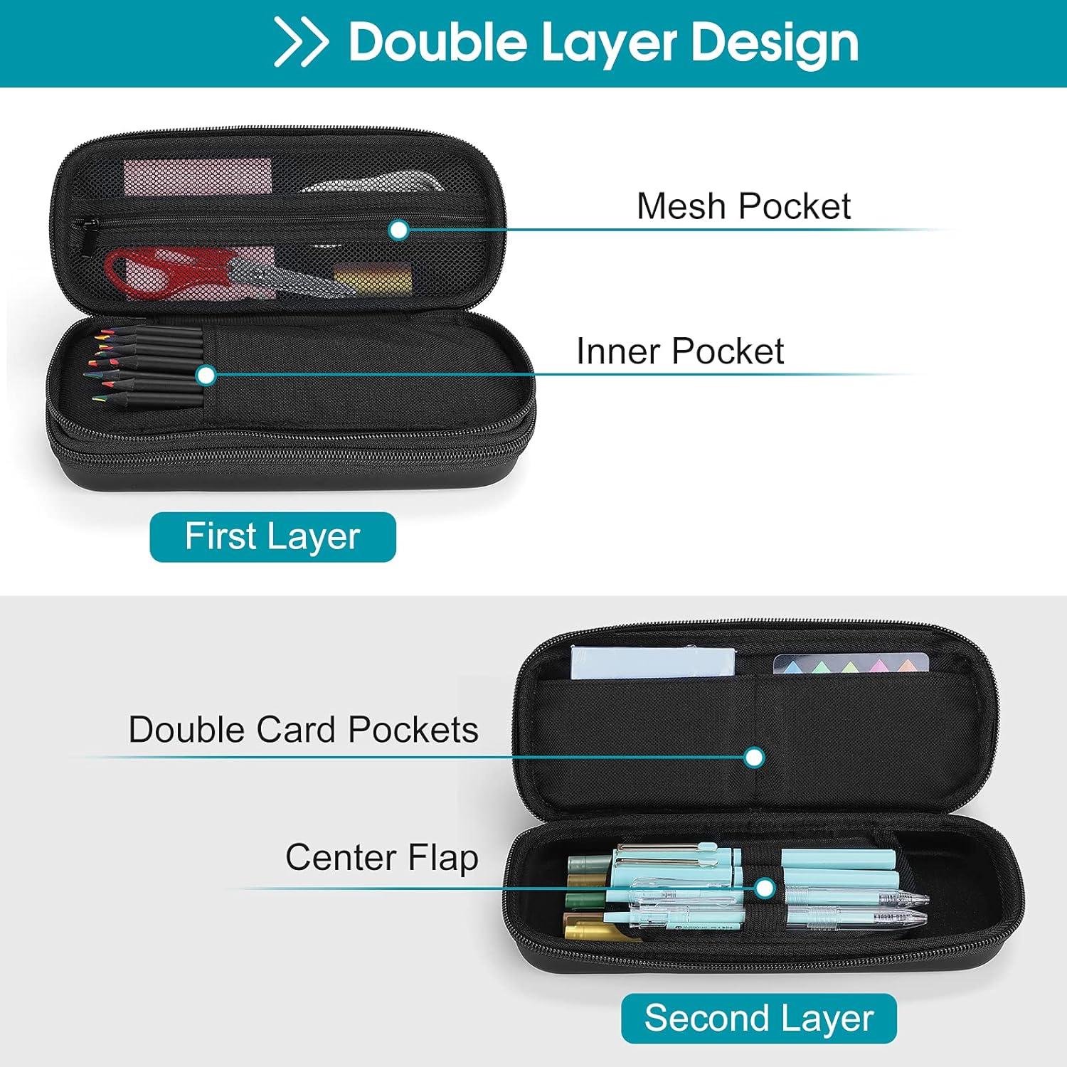 Estuche ProCase para Lápices y Bolígrafos Negro 2 Capas