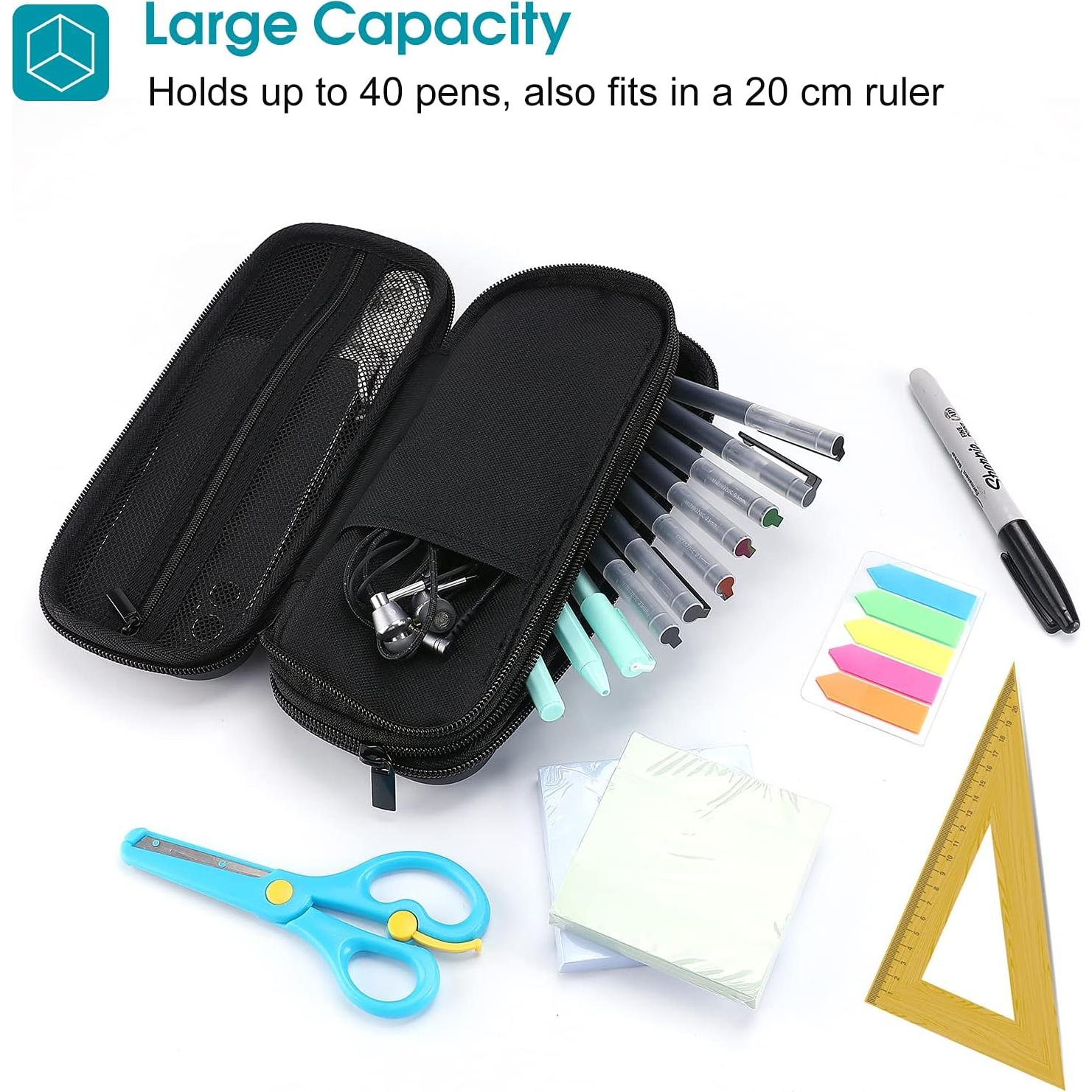 Estuche ProCase para Lápices y Bolígrafos Negro 2 Capas