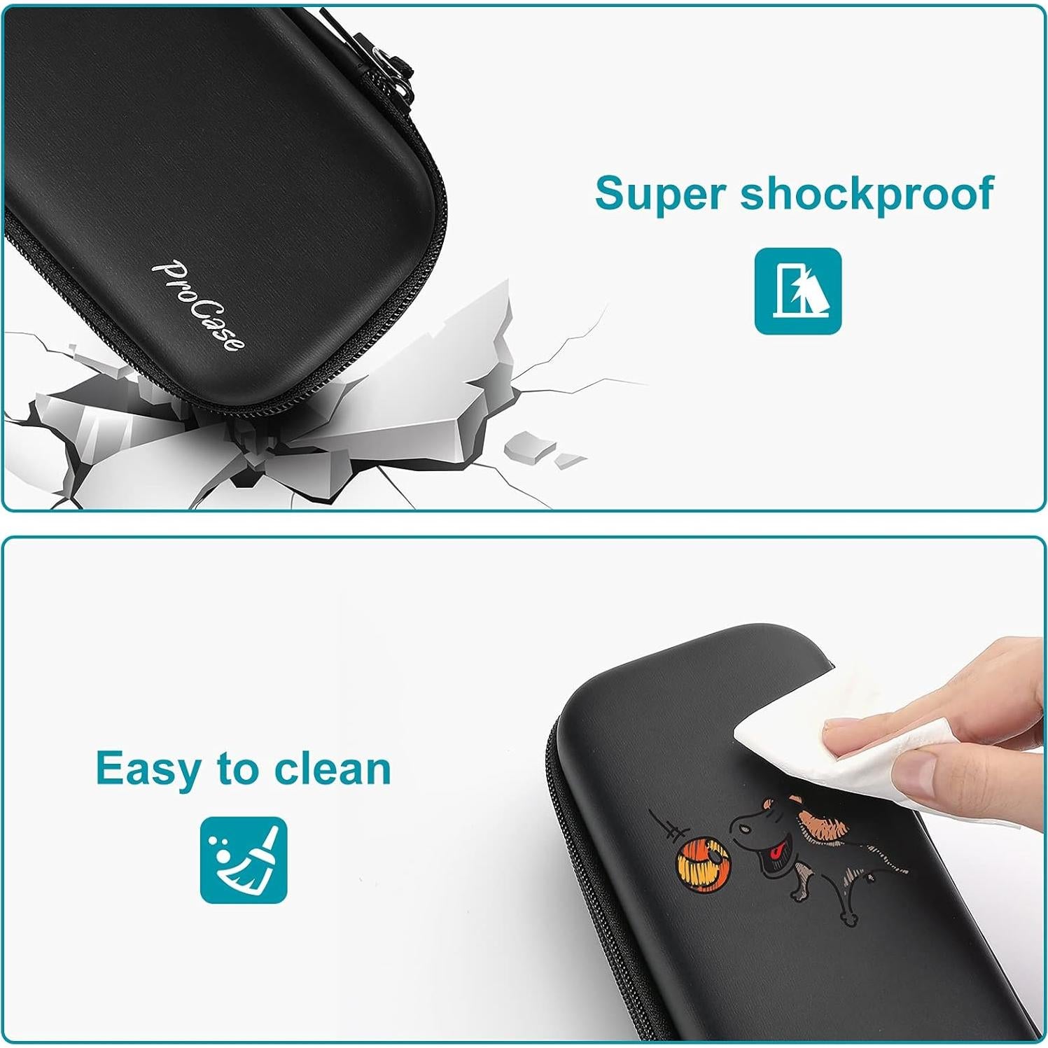 Estuche ProCase para Lápices y Bolígrafos Negro 2 Capas