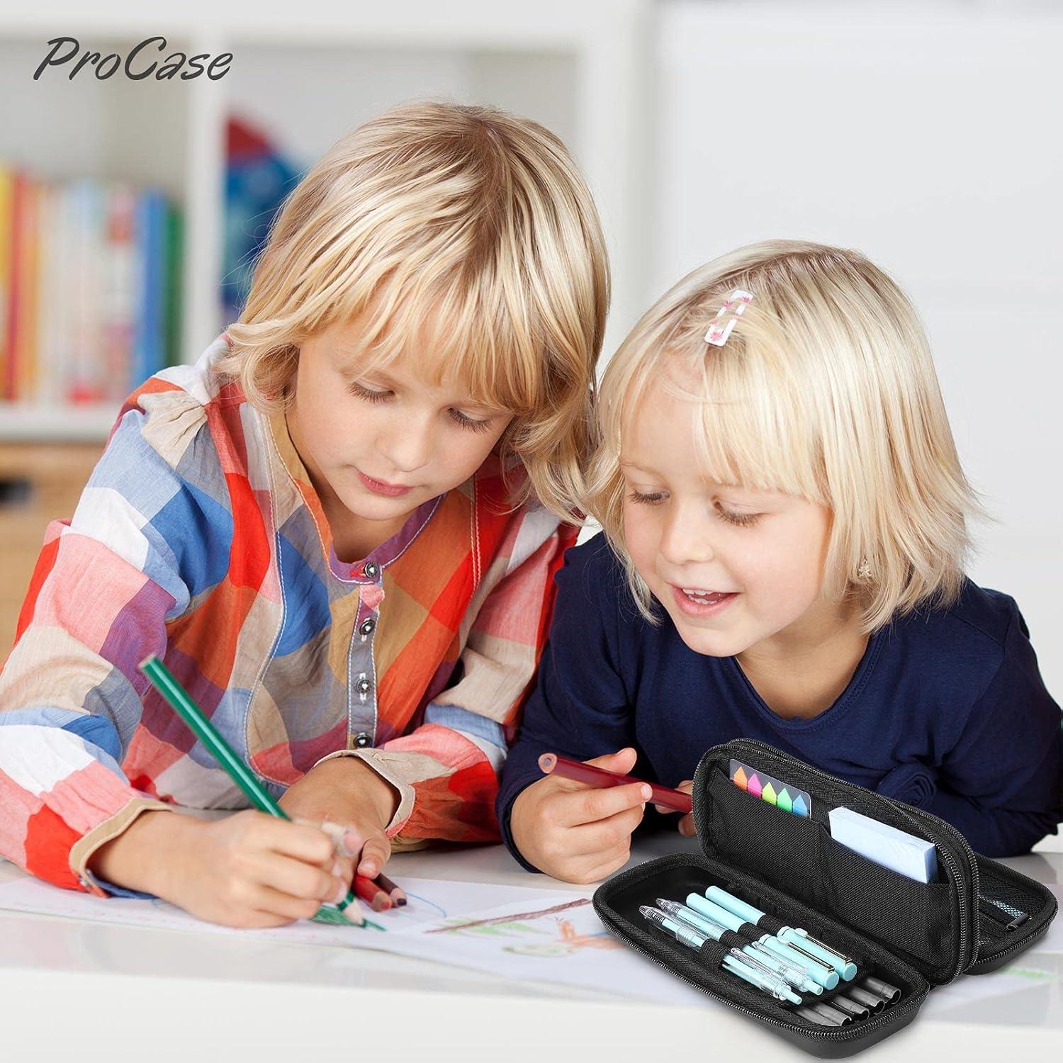 Estuche ProCase para Lápices y Bolígrafos Negro 2 Capas