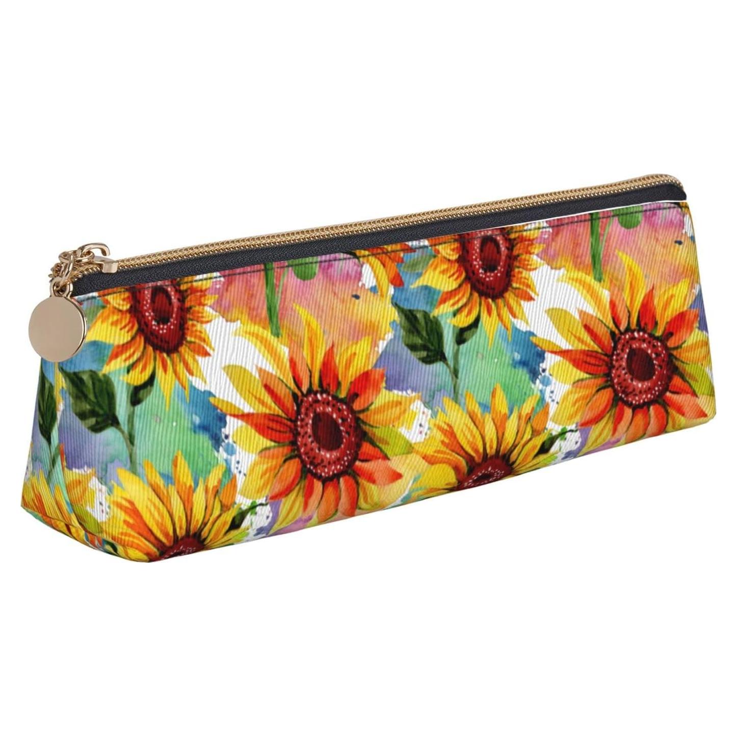 Estuche de Lápiz OUZPGAQ Girasol Colorido Impermeable