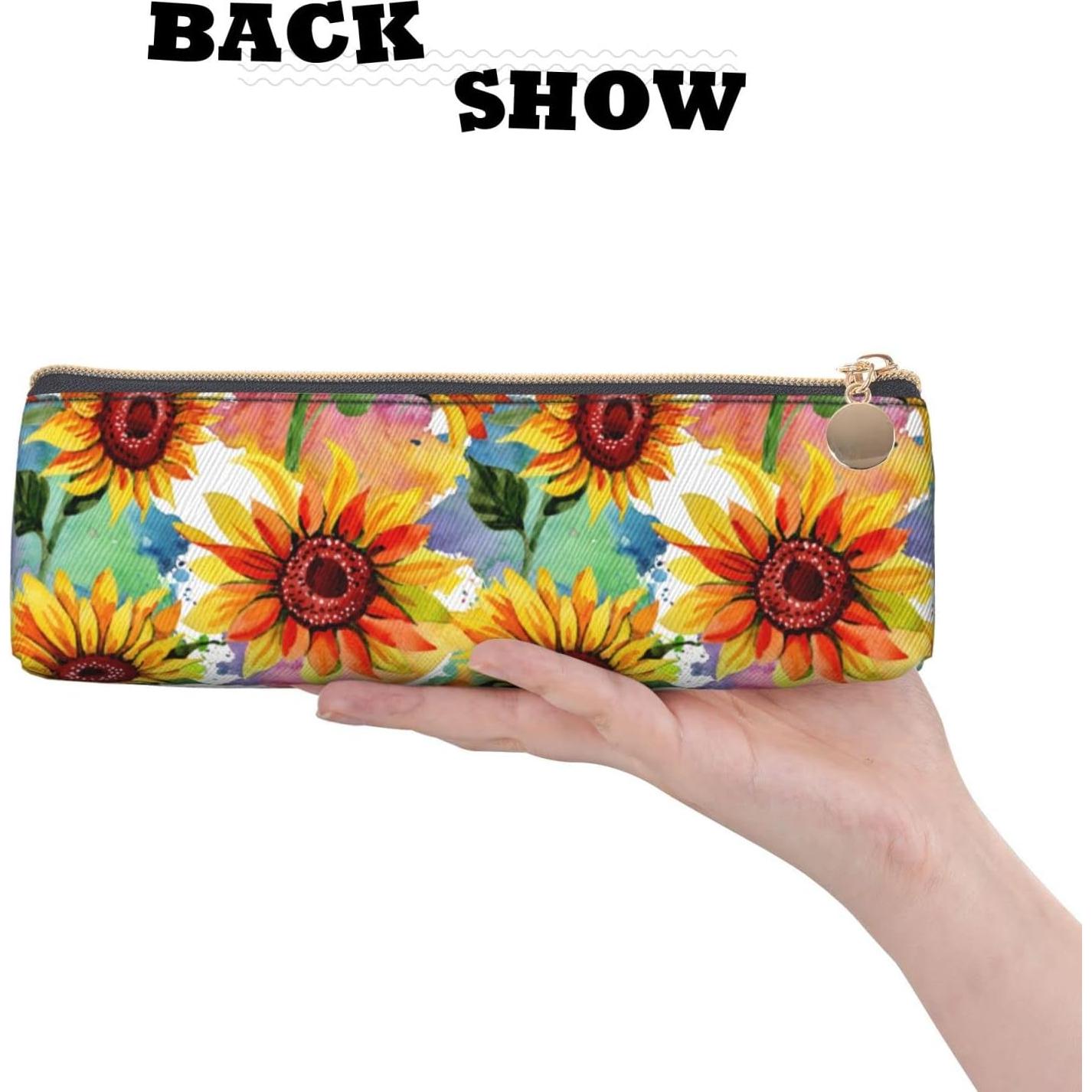 Estuche de Lápiz OUZPGAQ Girasol Colorido Impermeable