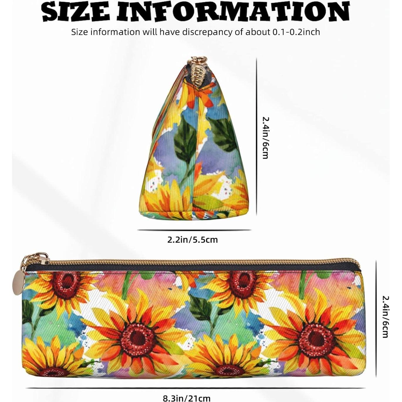 Estuche de Lápiz OUZPGAQ Girasol Colorido Impermeable