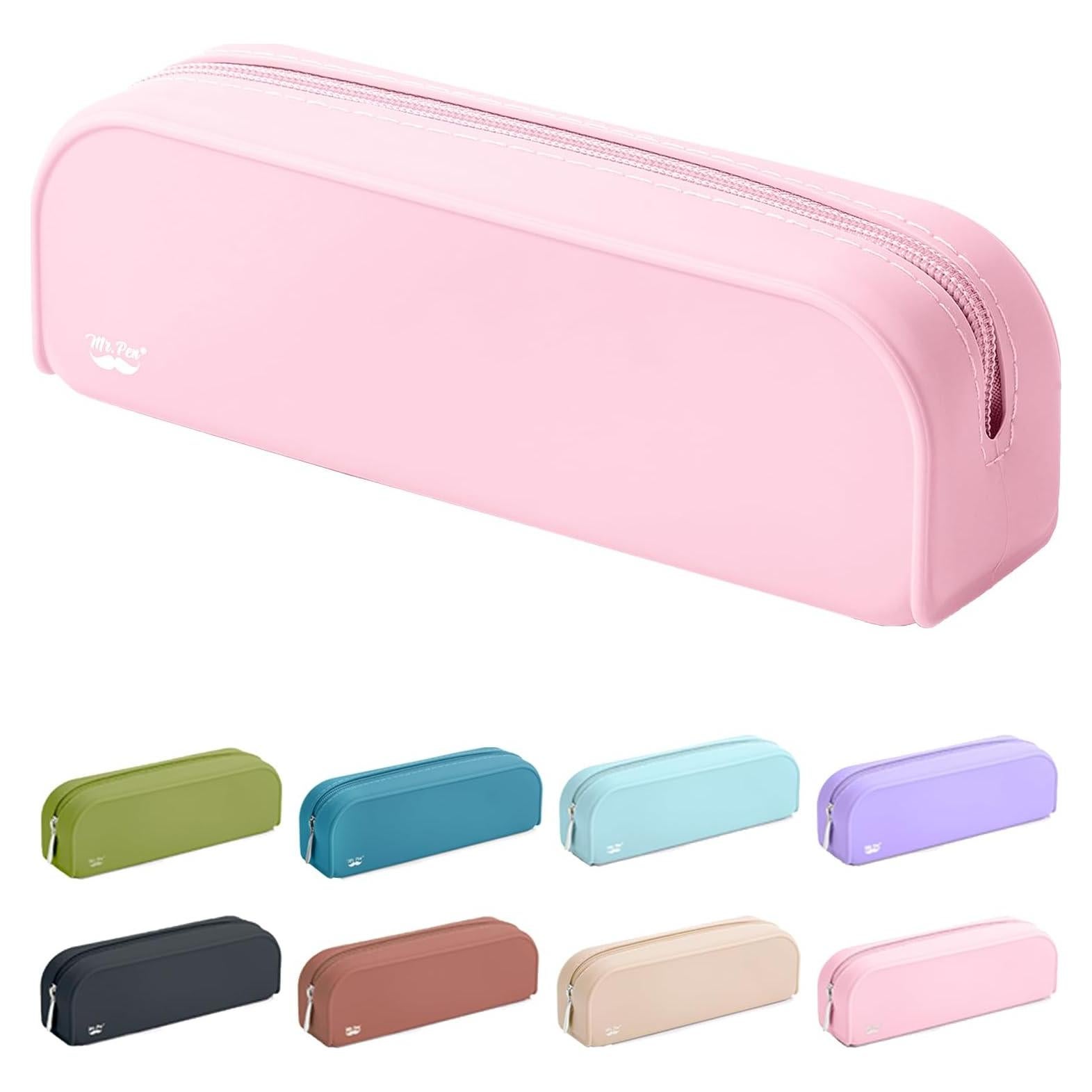 Estuche de Lápices Mr. Pen Rosa Claro de Silicona