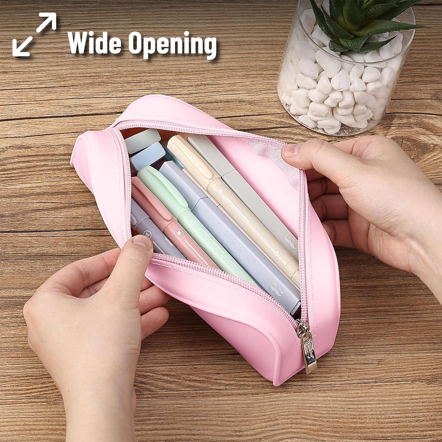 Estuche de Lápices Mr. Pen Rosa Claro de Silicona