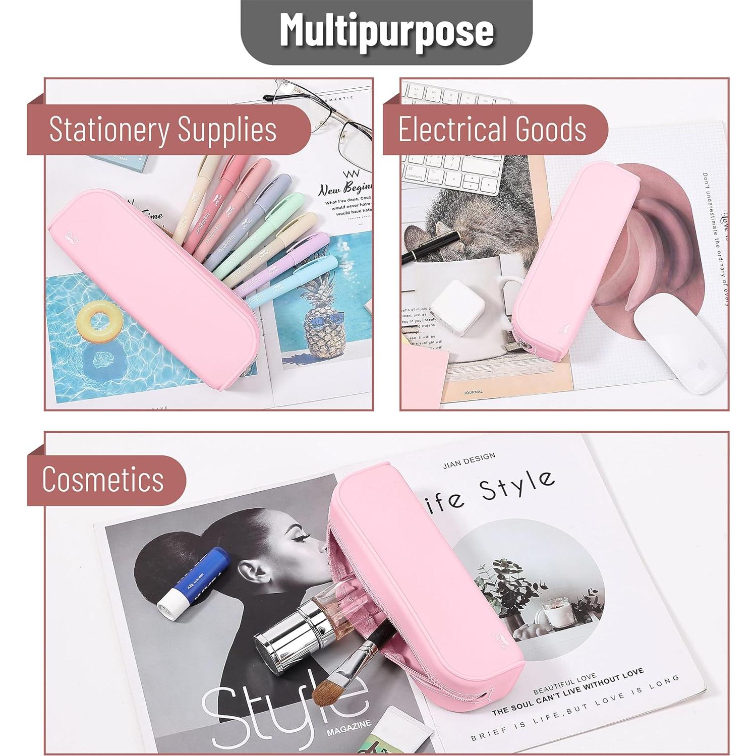 Estuche de Lápices Mr. Pen Rosa Claro de Silicona