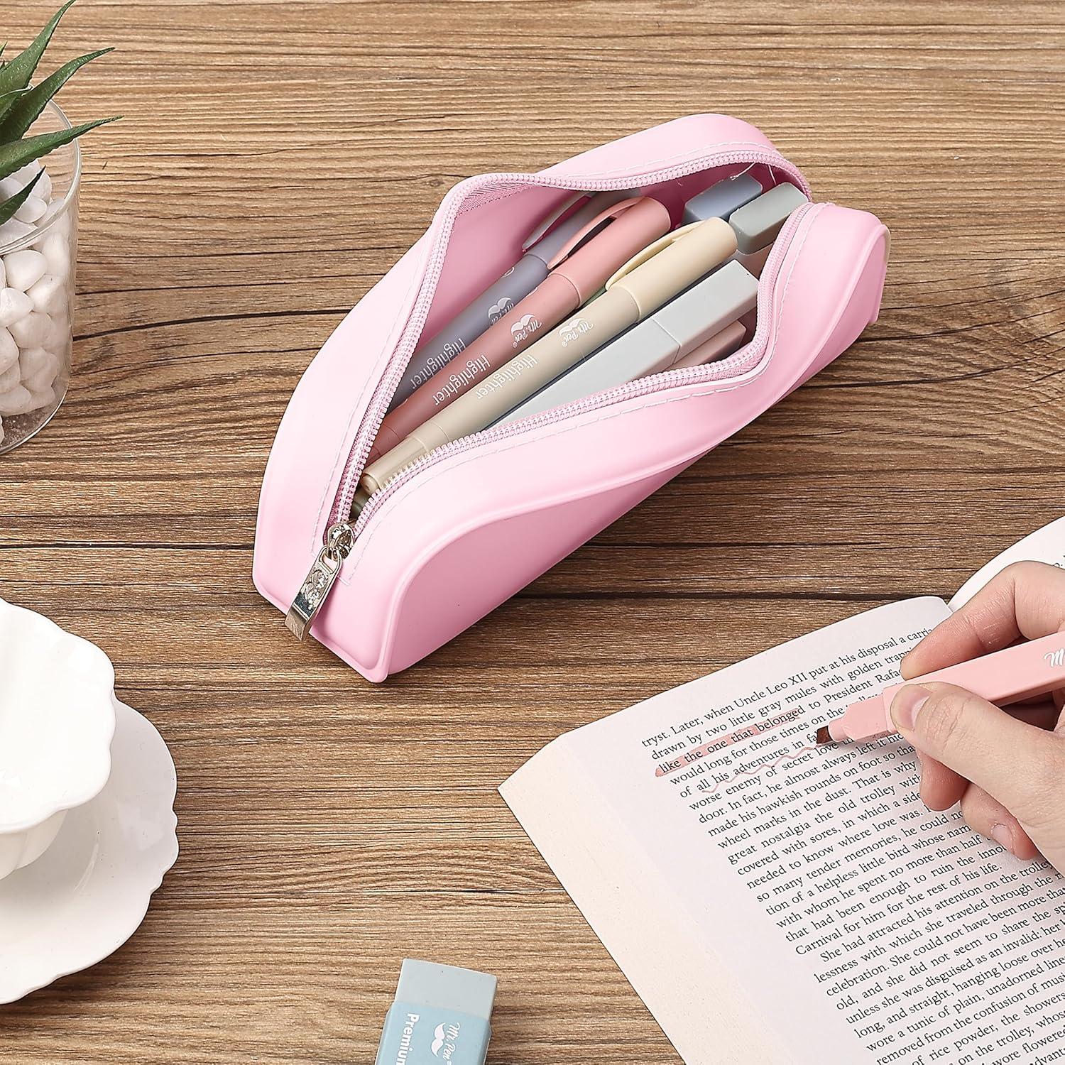 Estuche de Lápices Mr. Pen Rosa Claro de Silicona