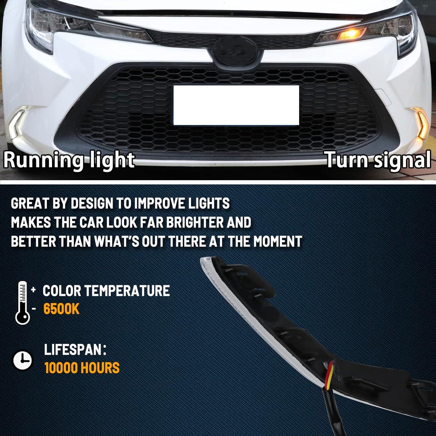 Parachoques Delantero LED Niebla GEEGEETOP Corolla 2021-2023